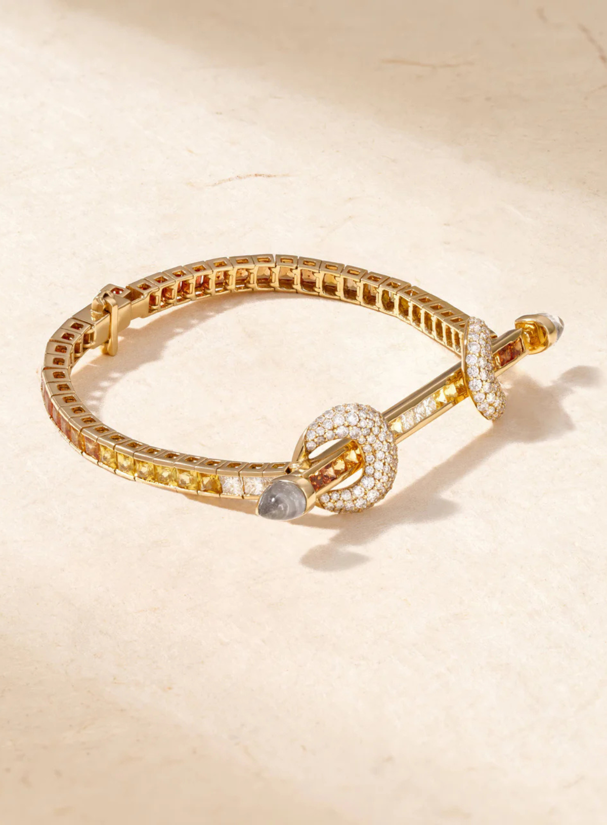 Chakra Tennis Bracelet Diamond & Orange Sapphire
