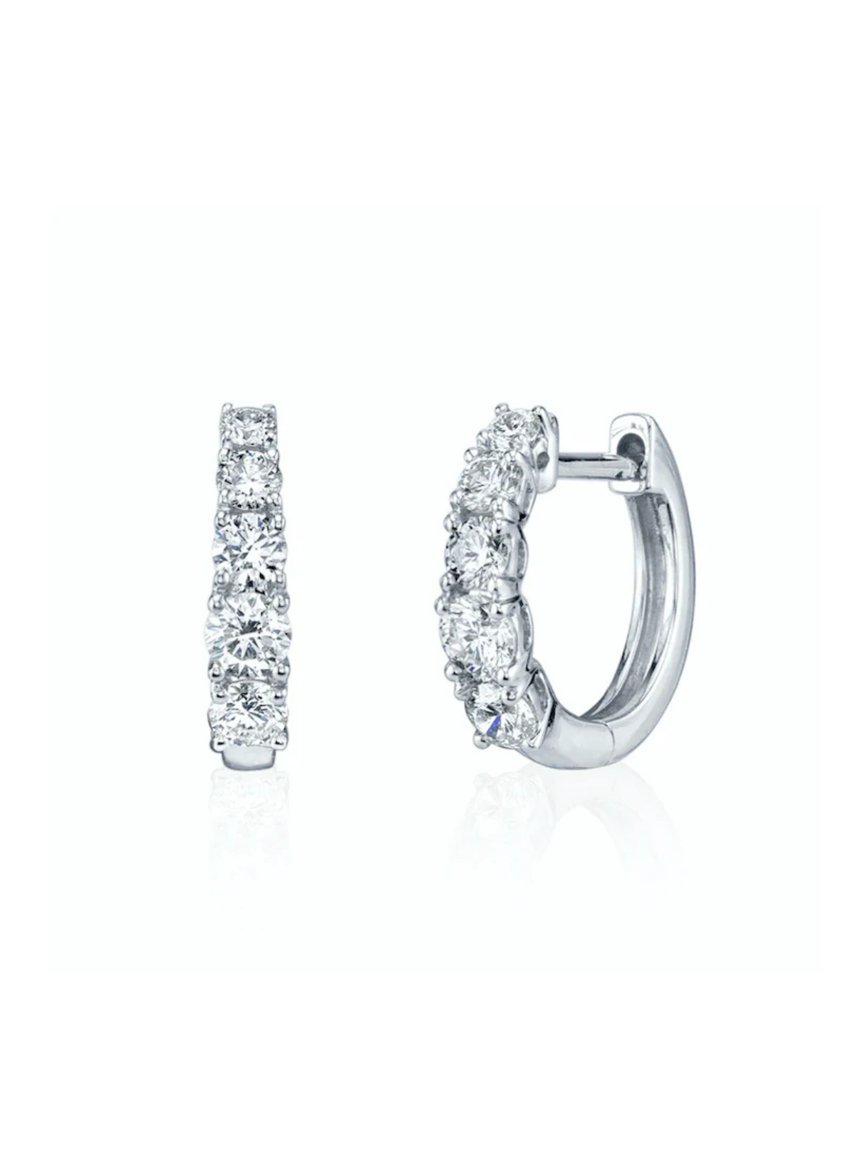 Graduated Diamond Huggie Earrings