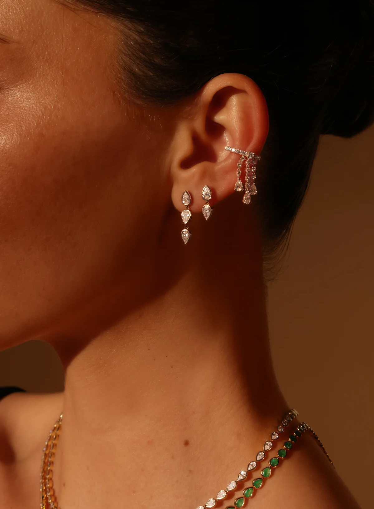 Bezeled Elodie Stud
