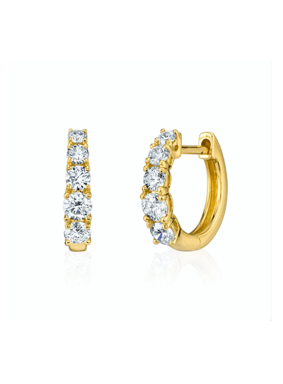 Graduated Diamond Huggie Earrings