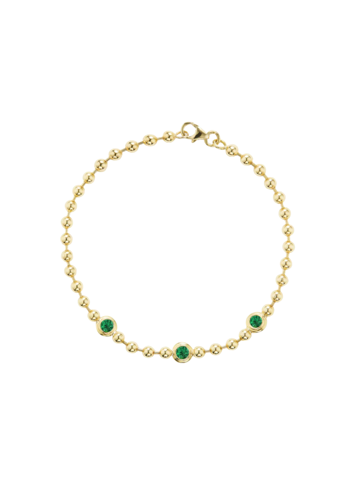 Double Bubble Bezel Emerald Bracelet