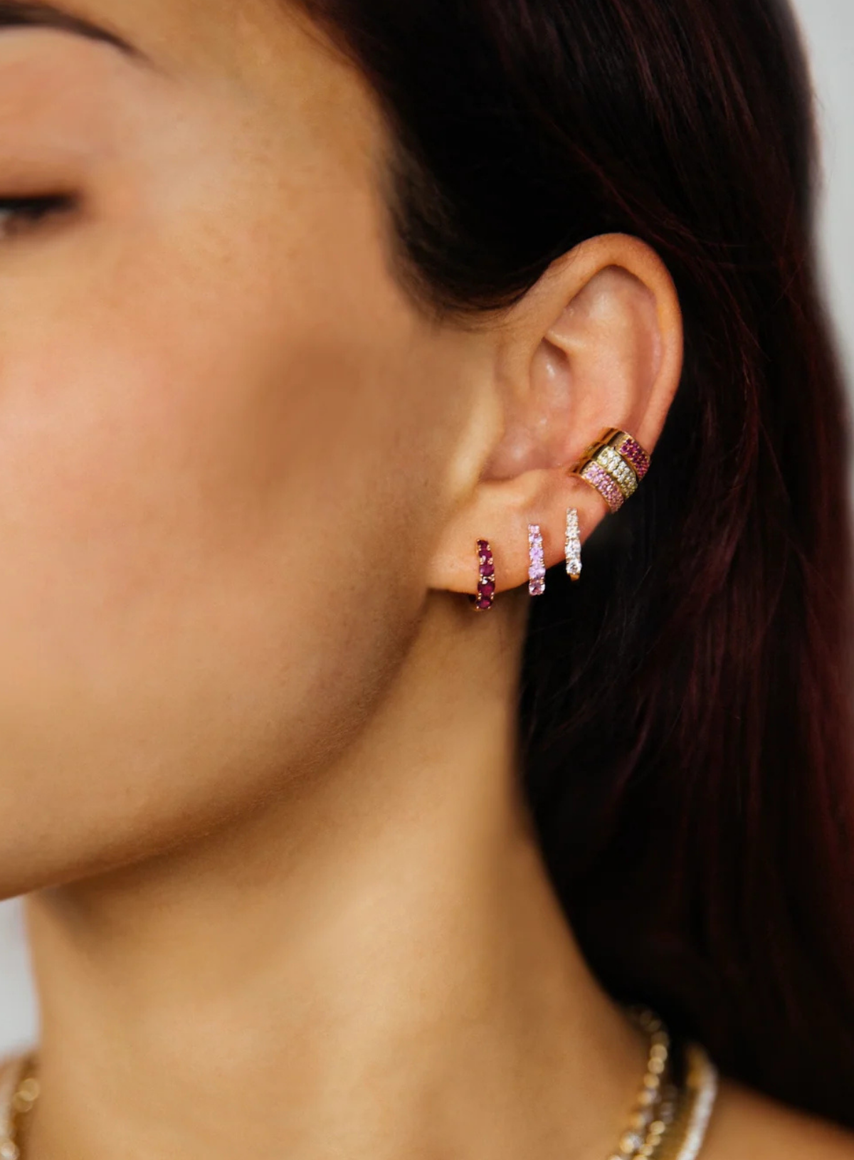 Graduated Diamond Huggie Earrings