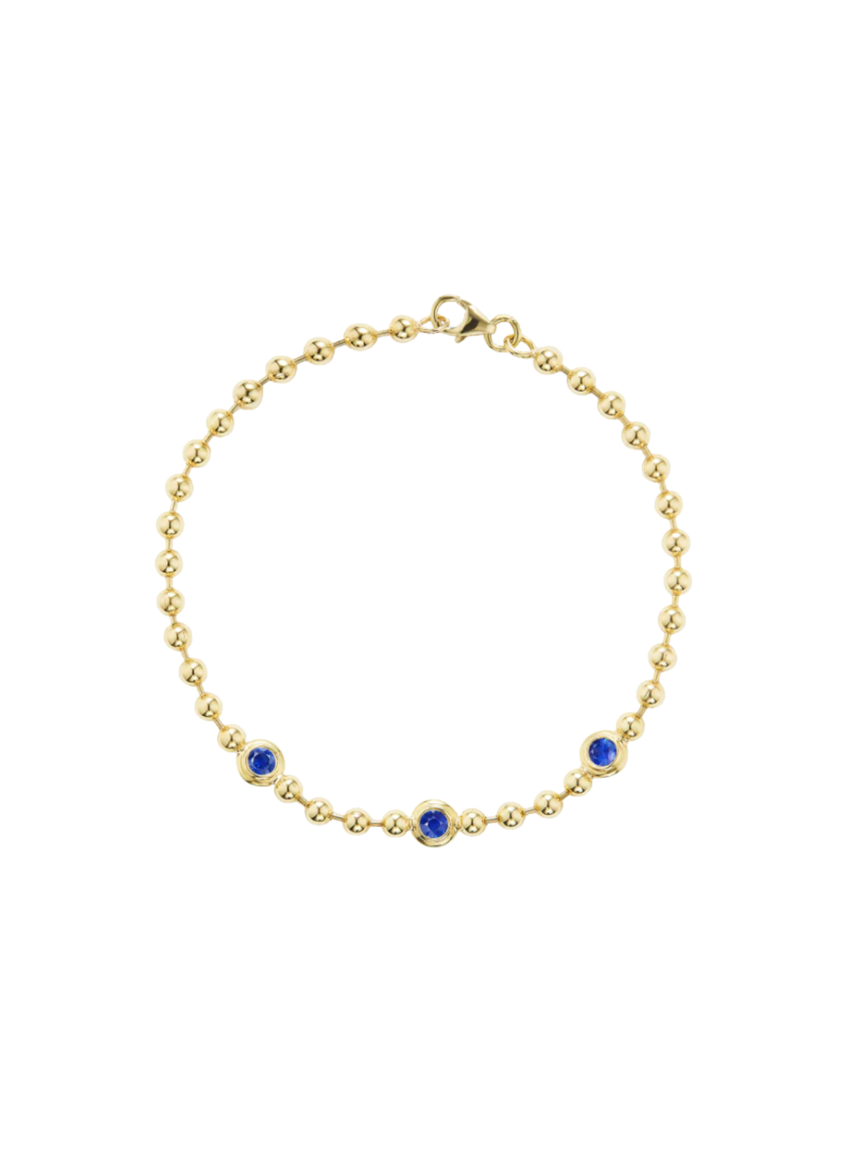 Double Bubble Bezel Blue Sapphire Bracelet