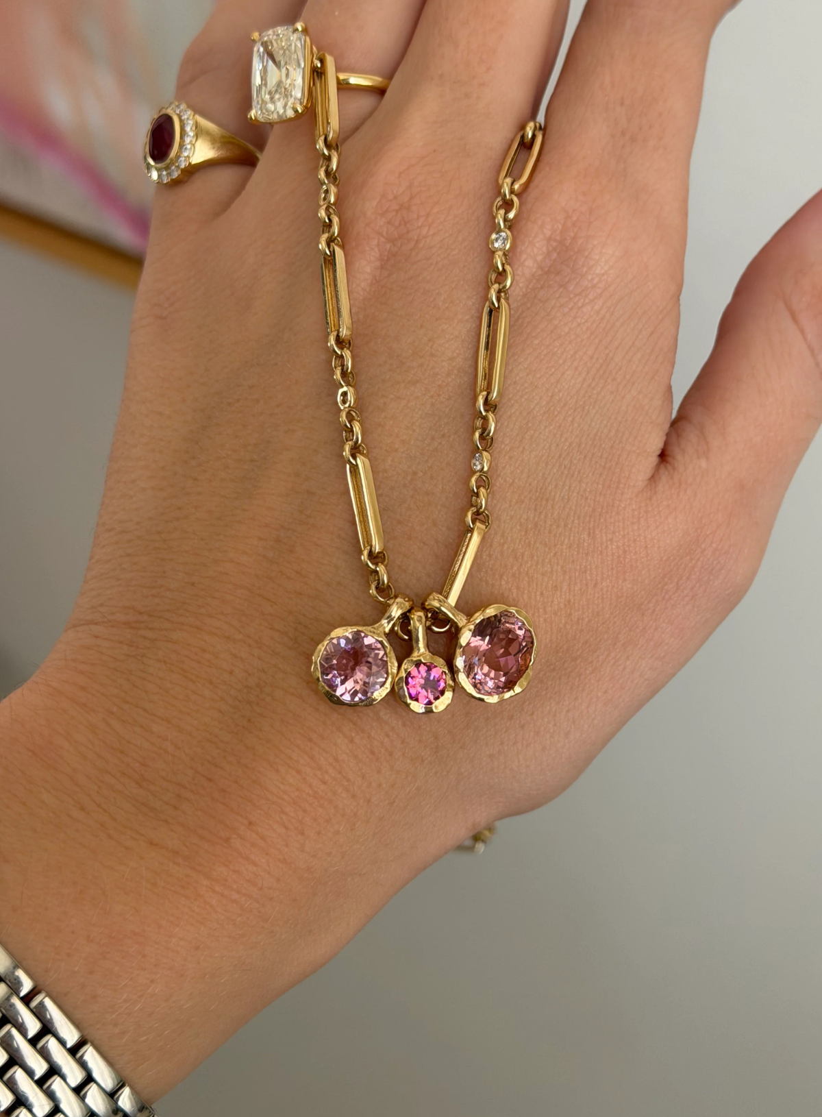 Golden Hour Charm in Baby Pink Tourmaline