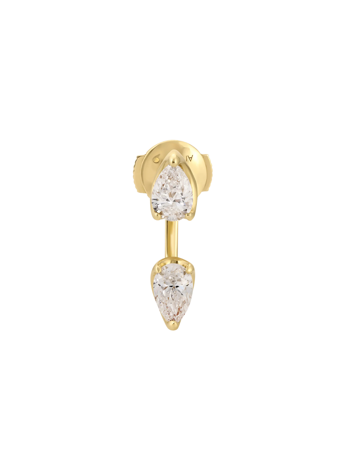 Large Pear Diamond Orbit Earring