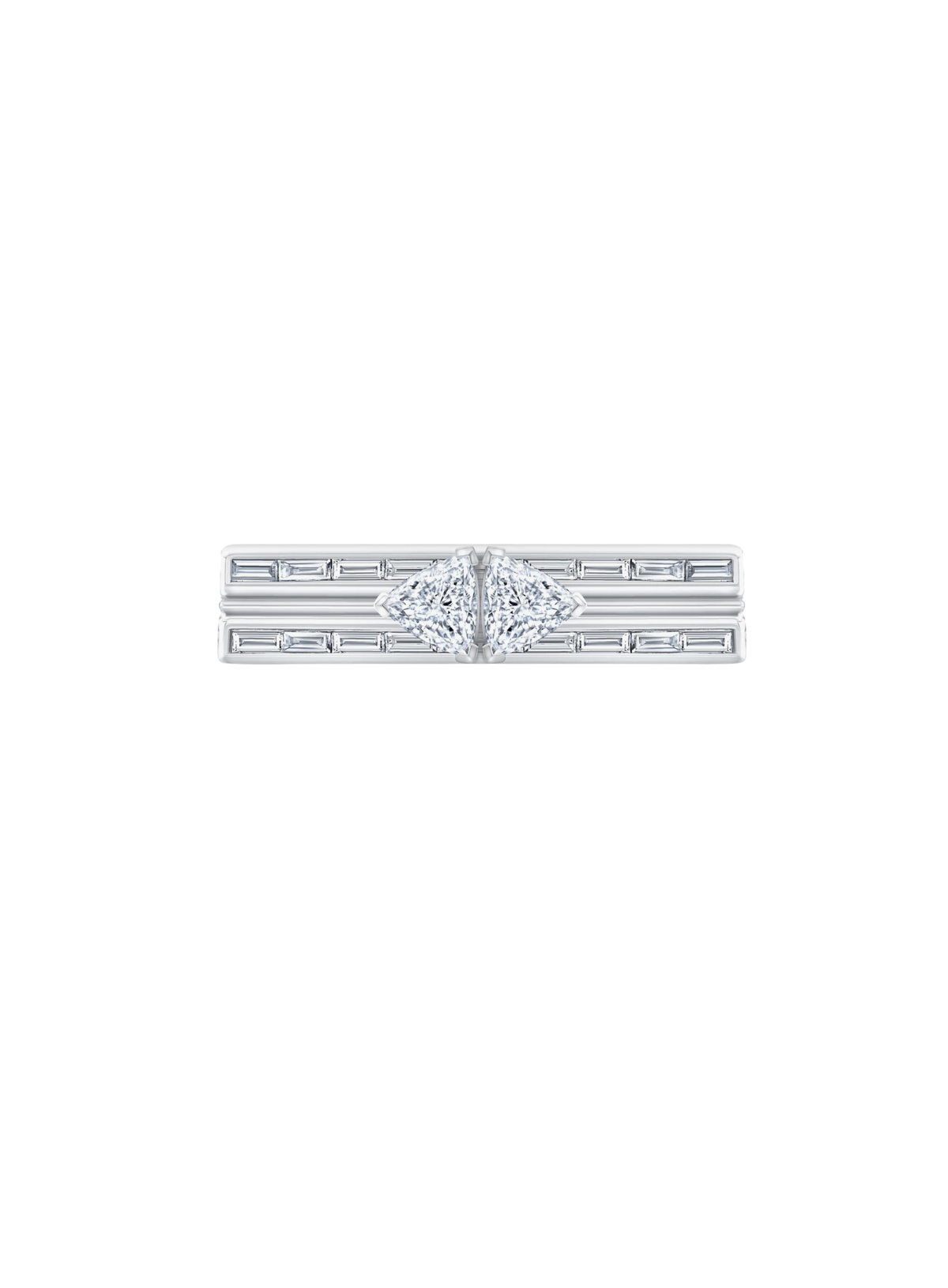 Blade Double Trillant & Baguette Ring
