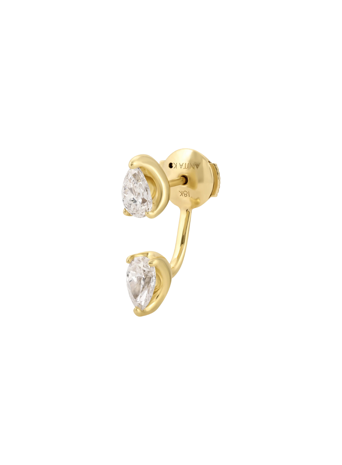 Large Pear Diamond Orbit Earring