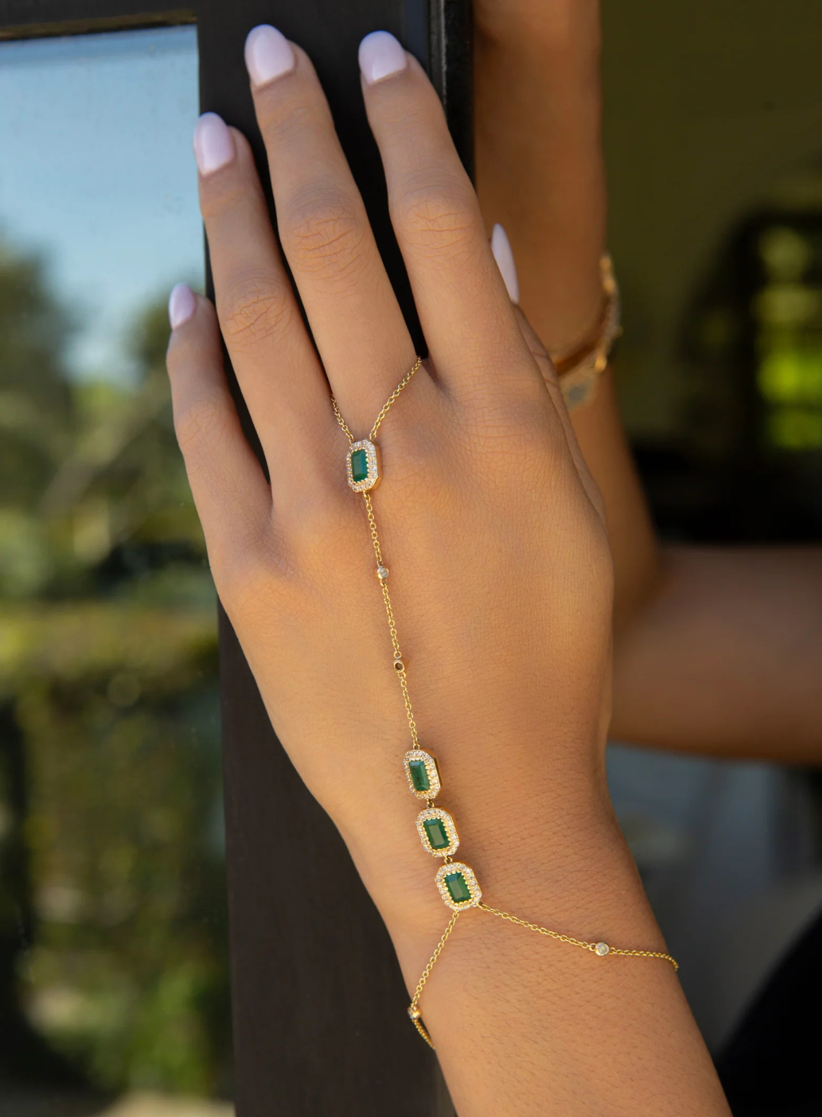 Emerald Hand Chain