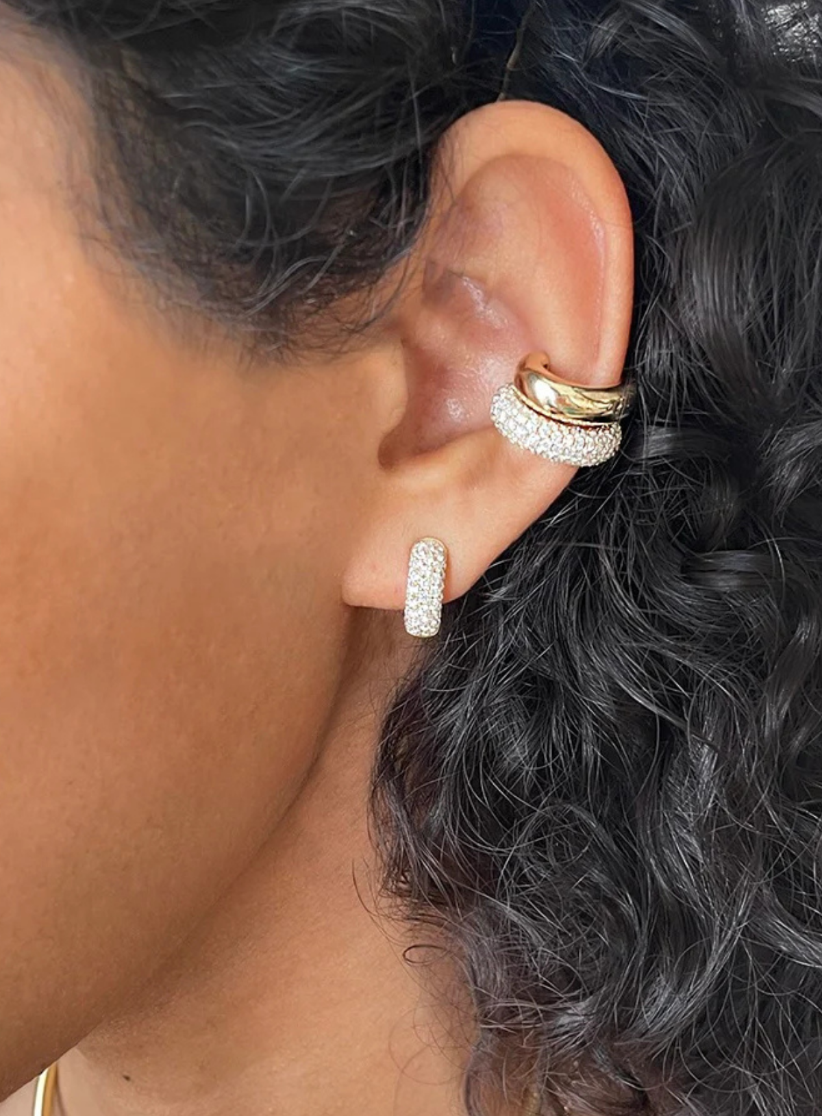 Pavé Diamond Cosmo Huggie Earrings
