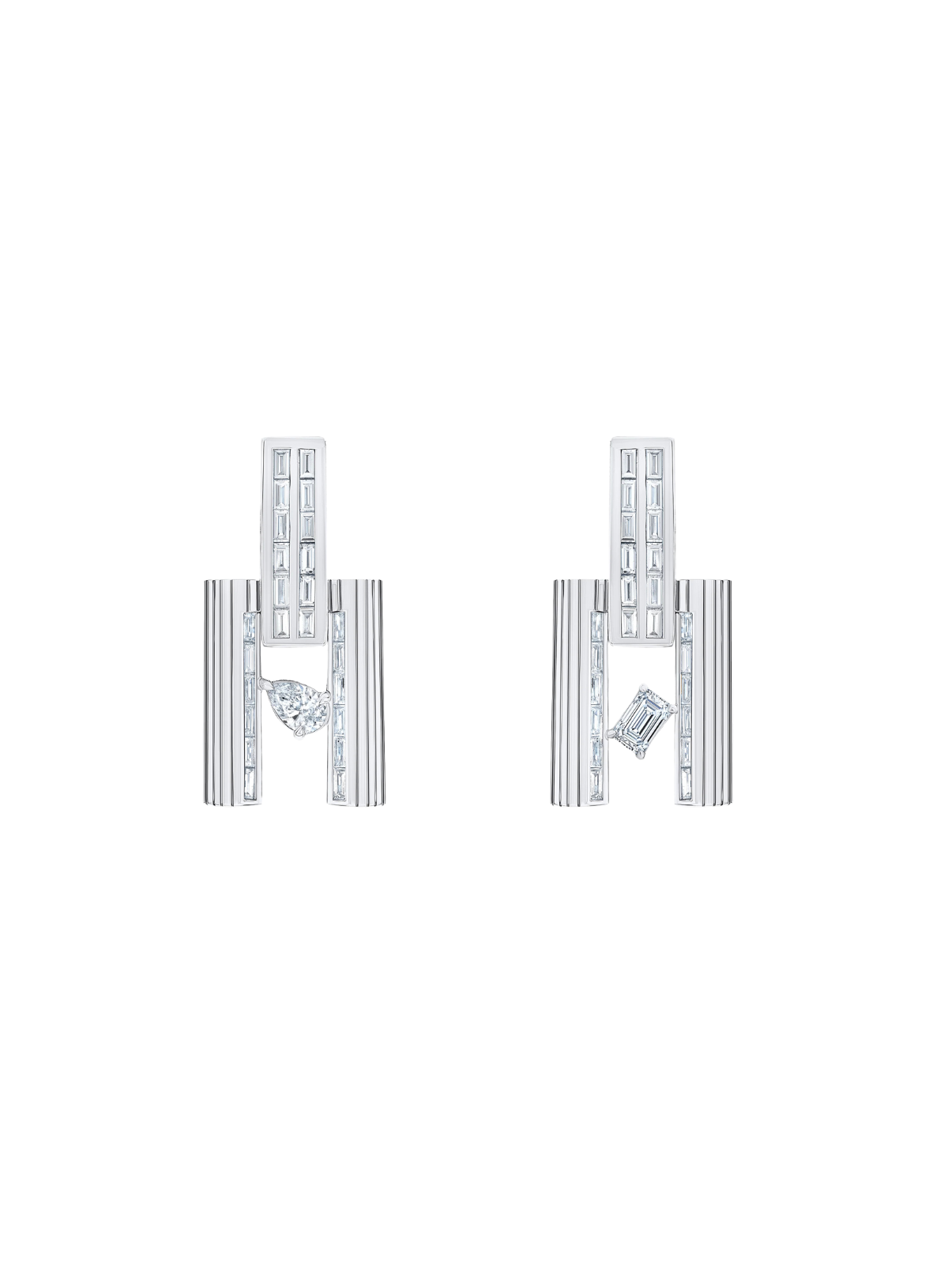 Blade Emerald & Pear Earrings
