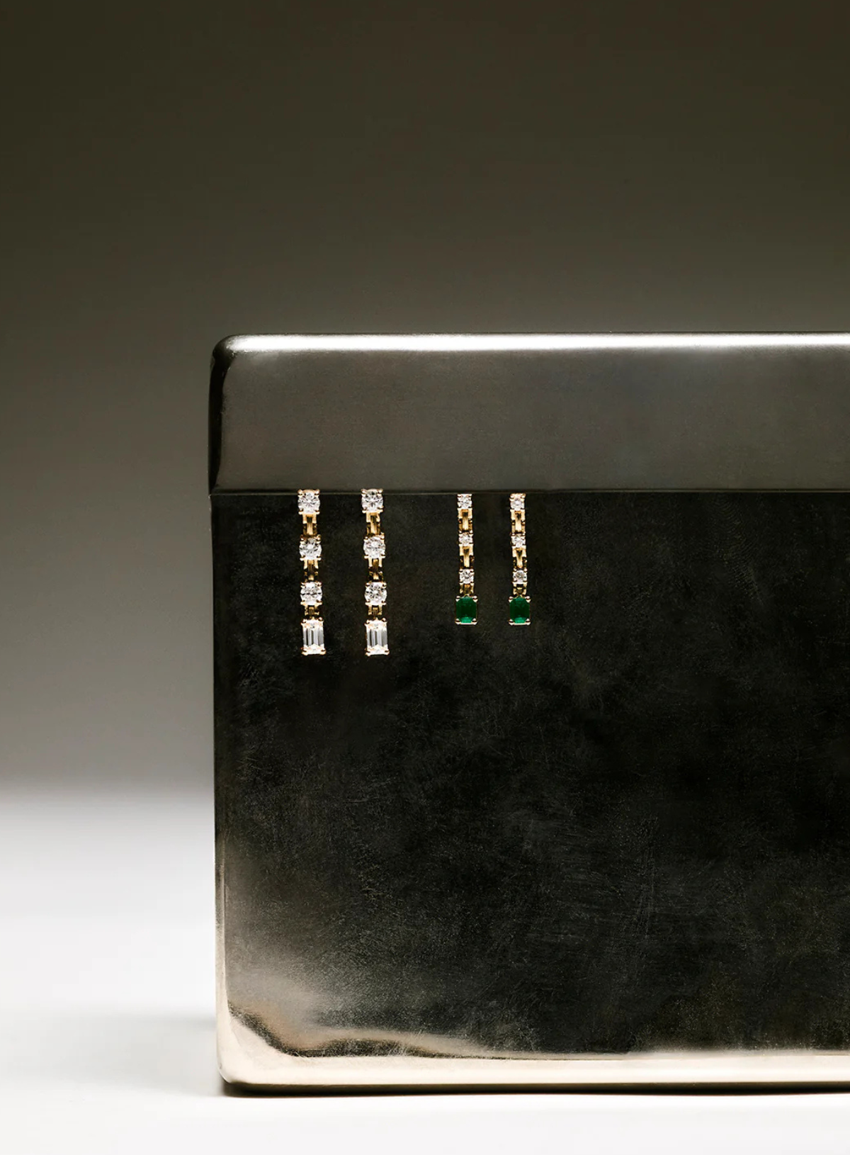 Pirouette Small Strand Diamond & Emerald Earrings