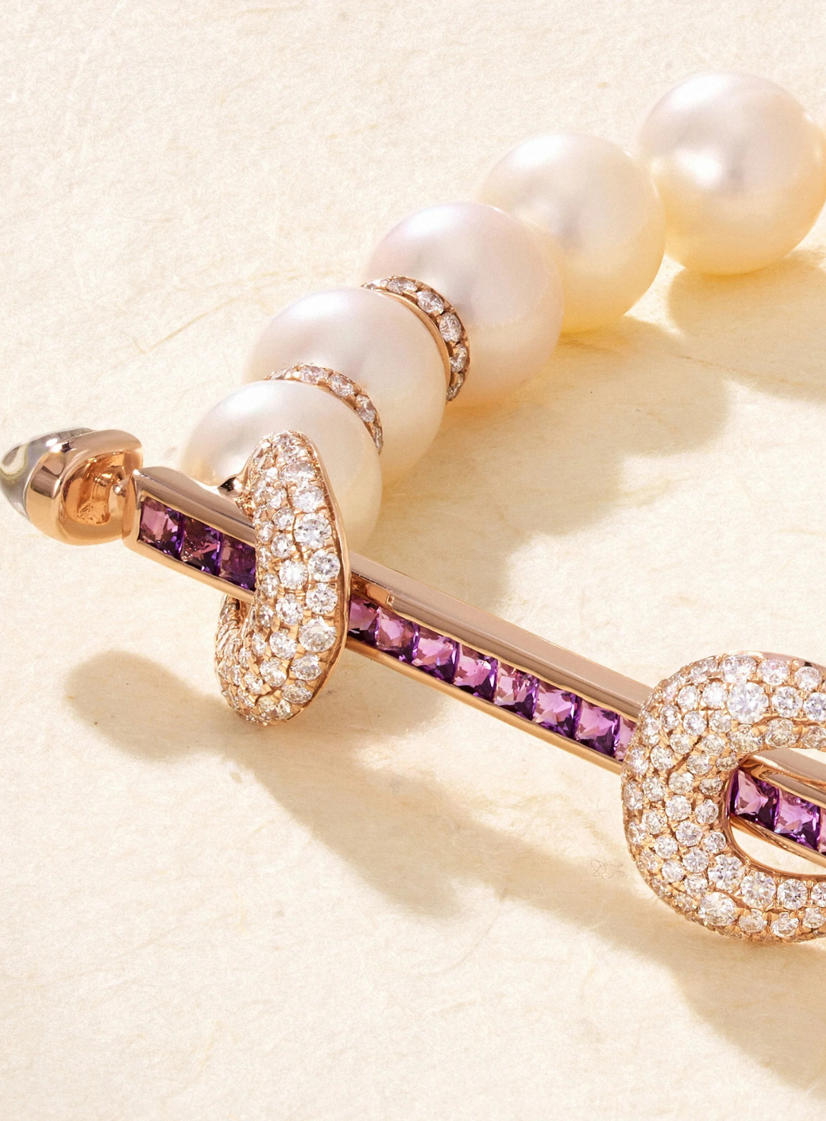 Amethyst and Pearl Chakra Bracelet