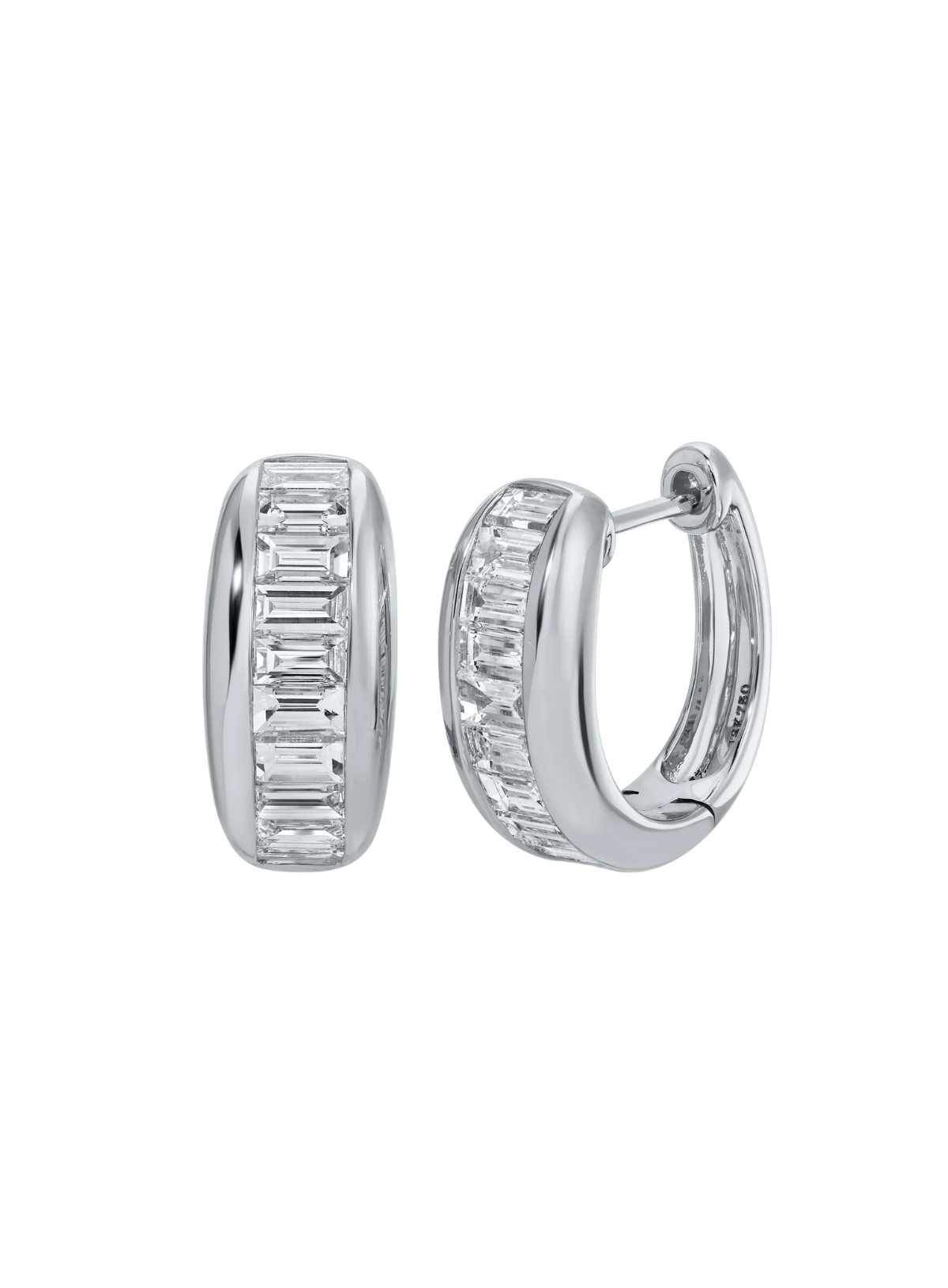 Baguette Diamond Clara Huggie Earrings