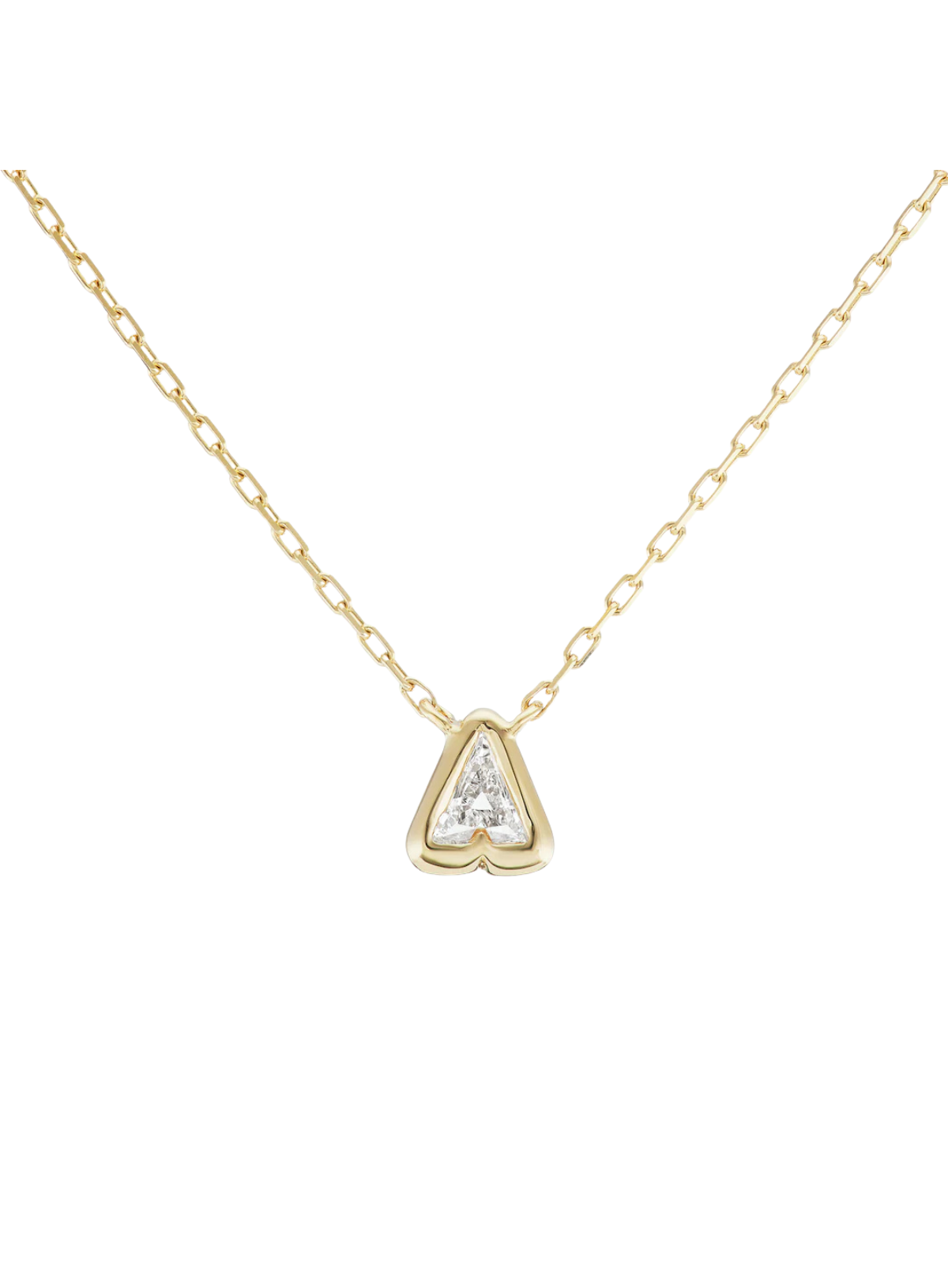 Bubble Bezel Necklace White Diamond Letter