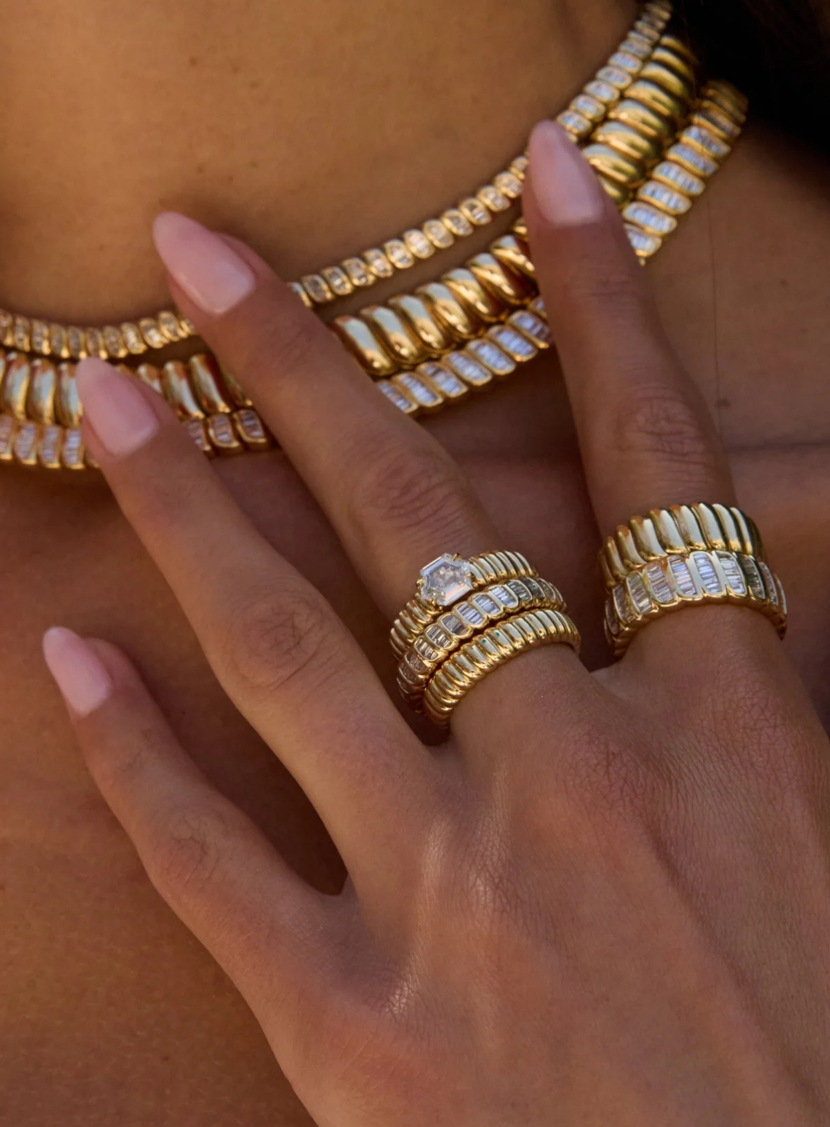 Thin Baguette Diamond Zoe Ring