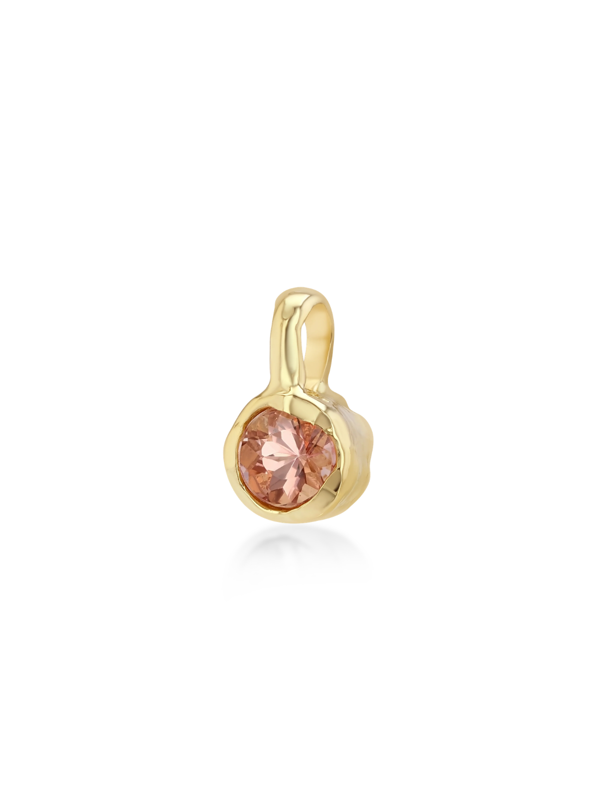 Mini Golden Hour Charm in Peach Tourmaline