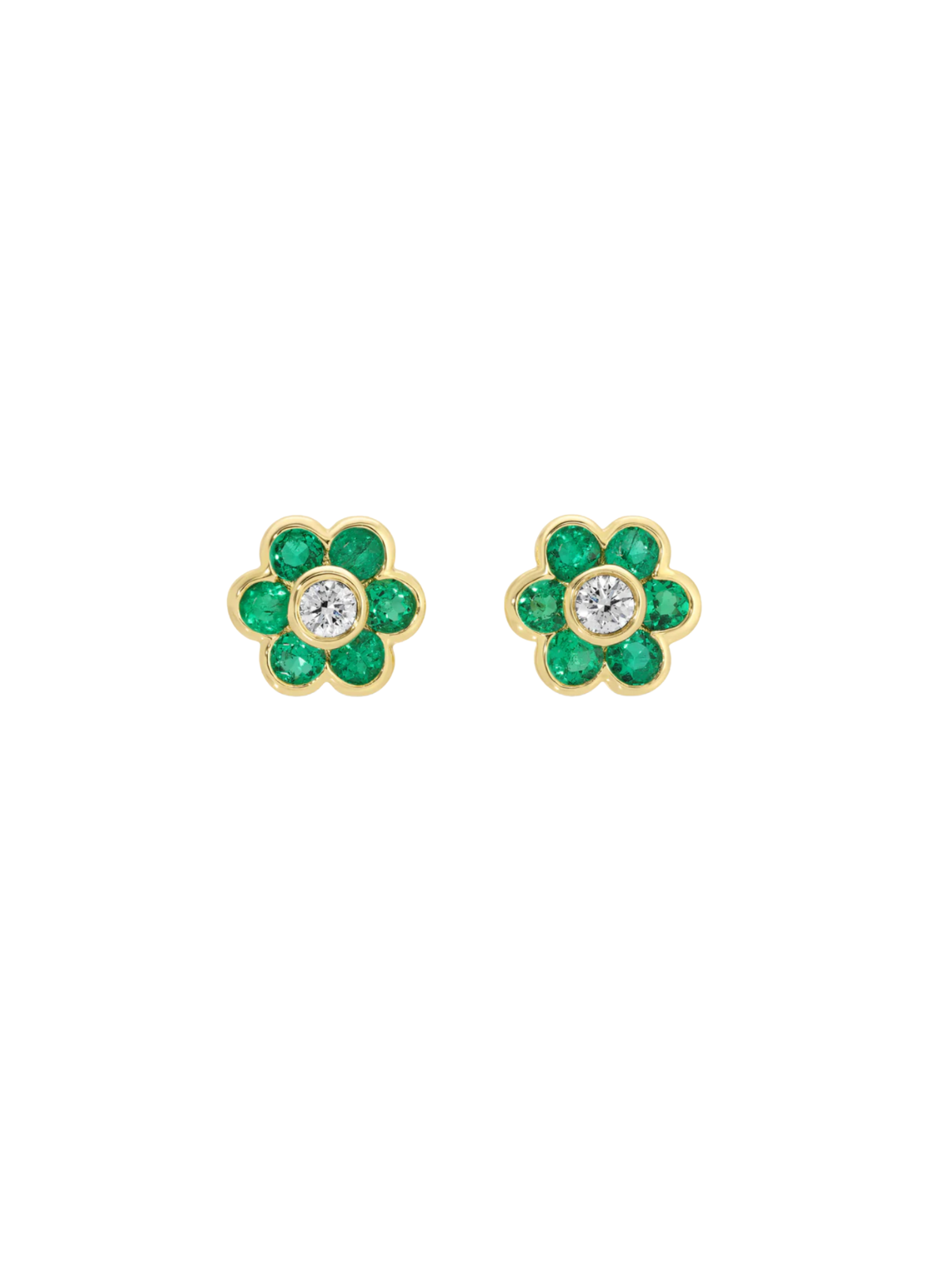 Colombian Emerald Flora Studs