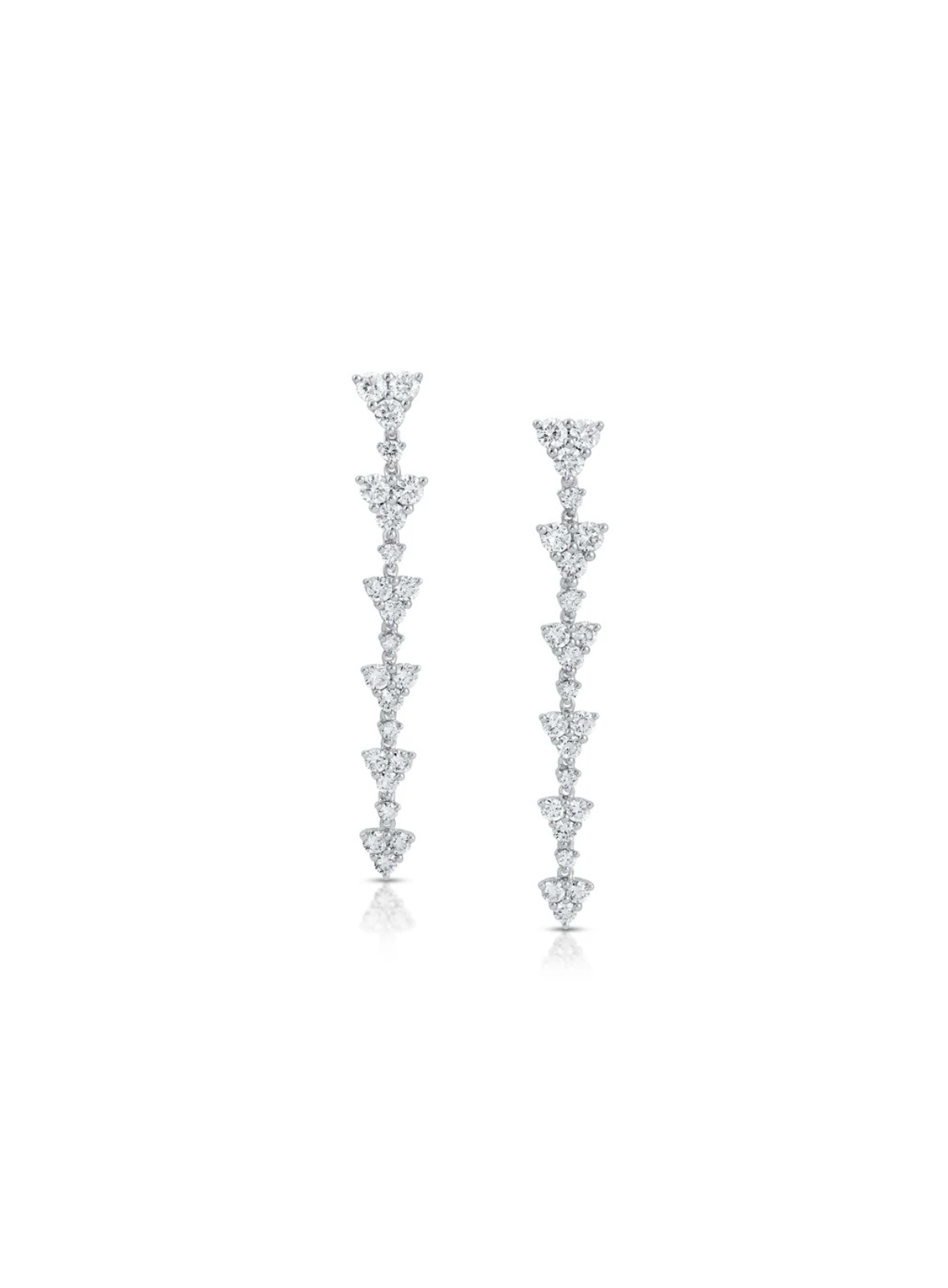 Triangle Eternity Diamond Drop Earrings