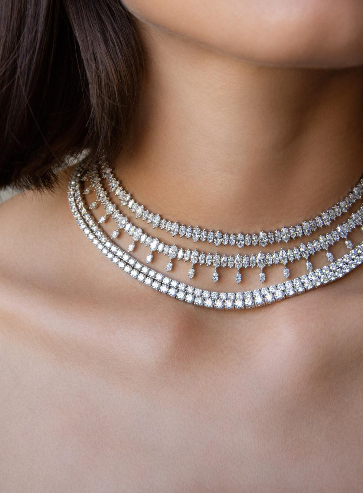 Atlas Pear Diamond Choker