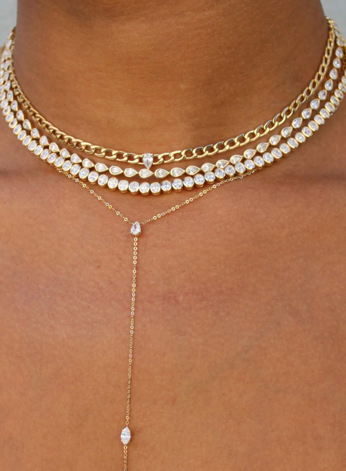 Bezeled Pear Shaped Diamond Choker