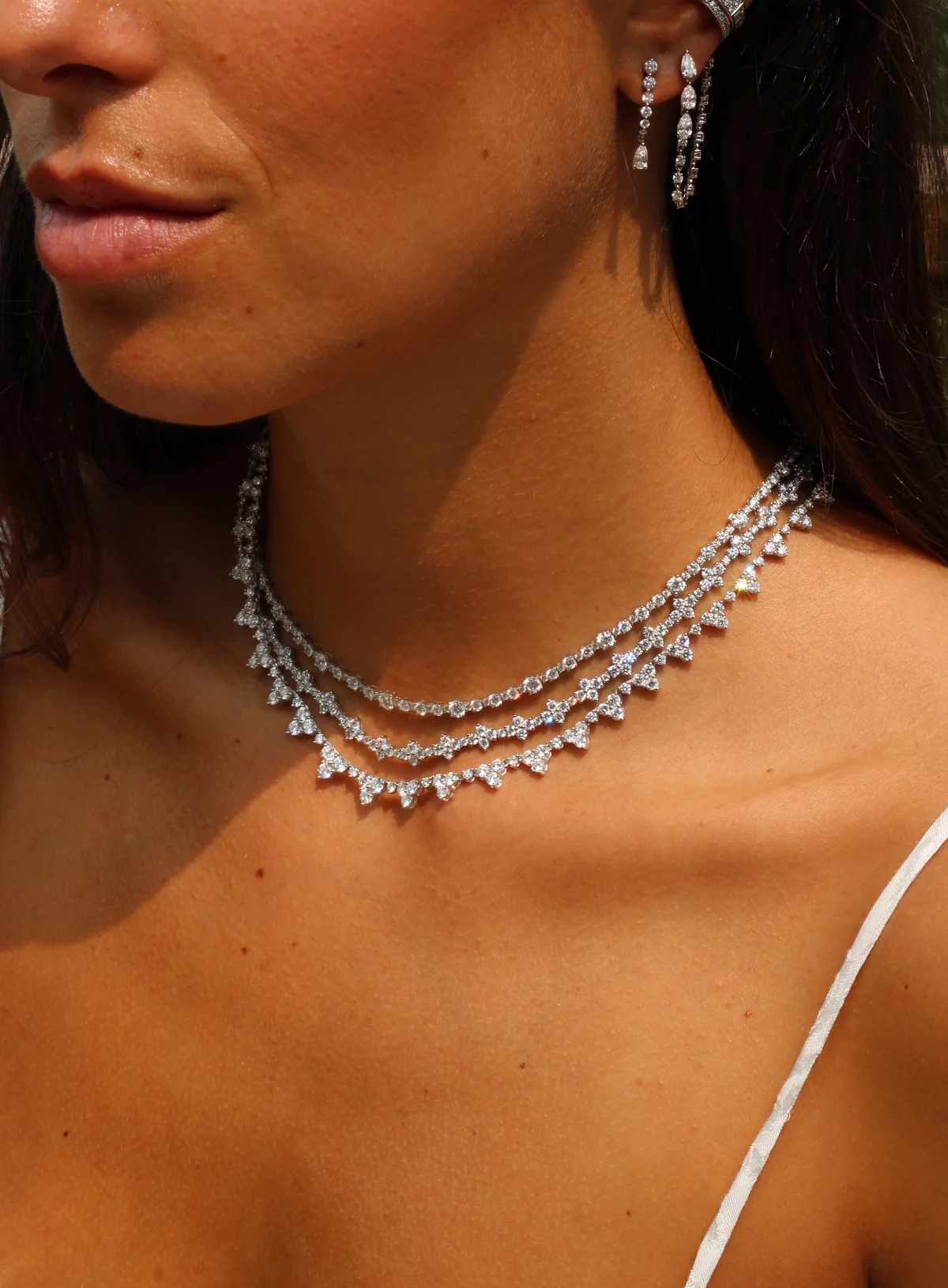 Diamond Triangle Eternity Choker