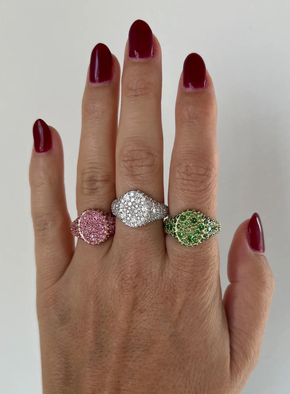 Pink Sapphire Encrusted Signet Ring