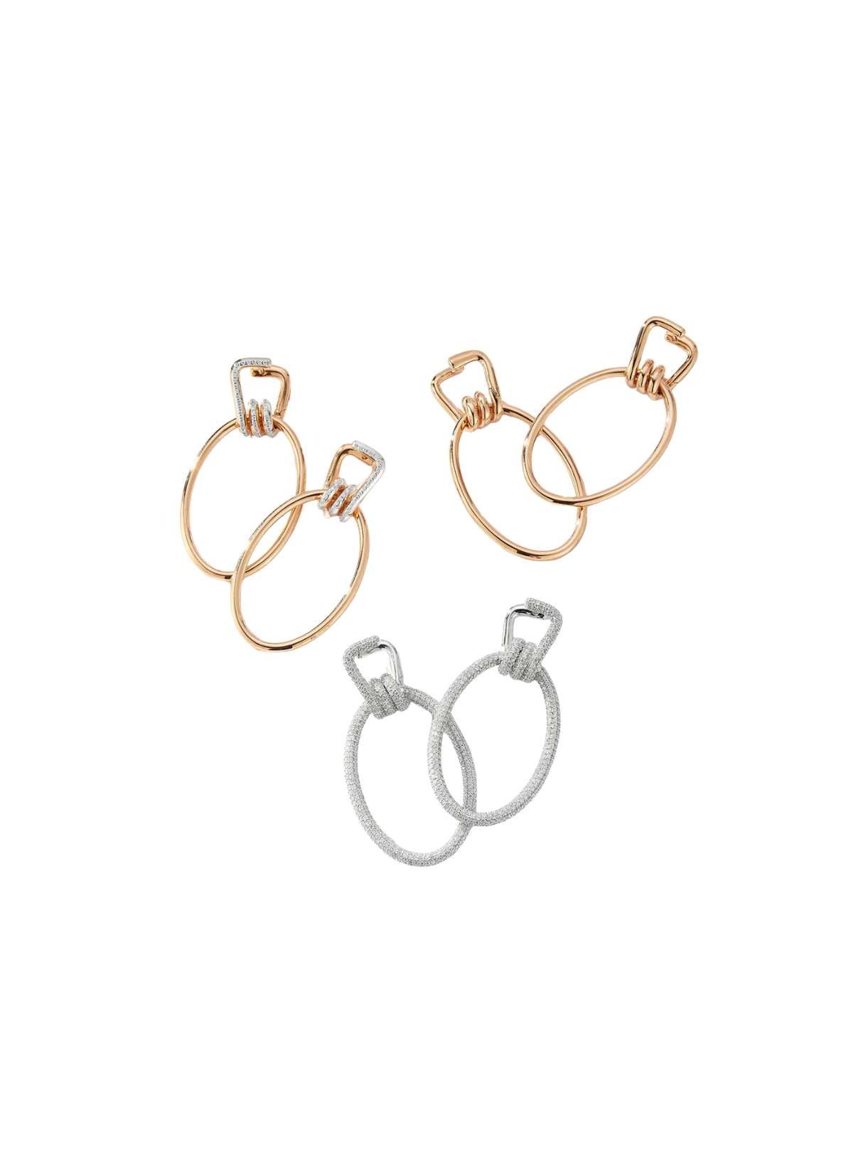 Huxley 18K Gold and Diamond Coil Link Earrings