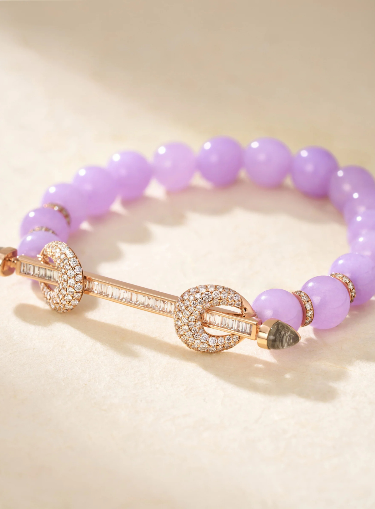 Lavender Diamond Rose Chakra Bracelet