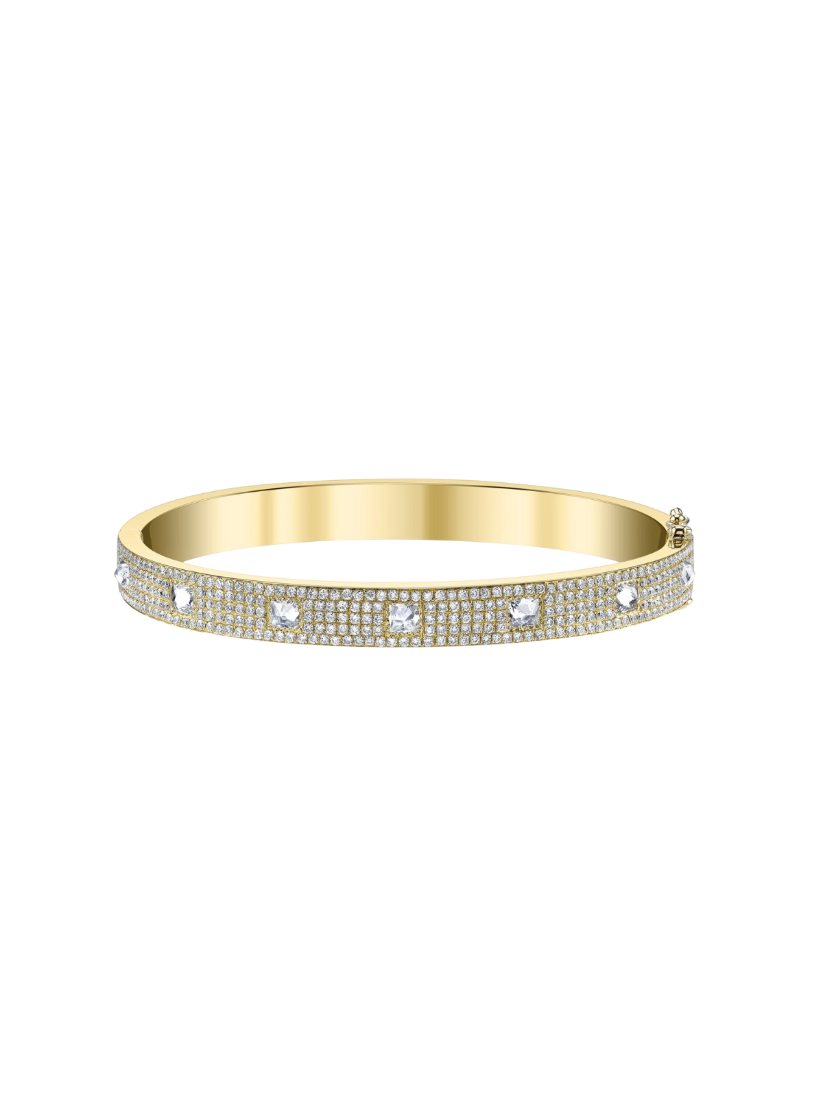 Pavé Diamond Inverted Princess Cut Oval Bracelet