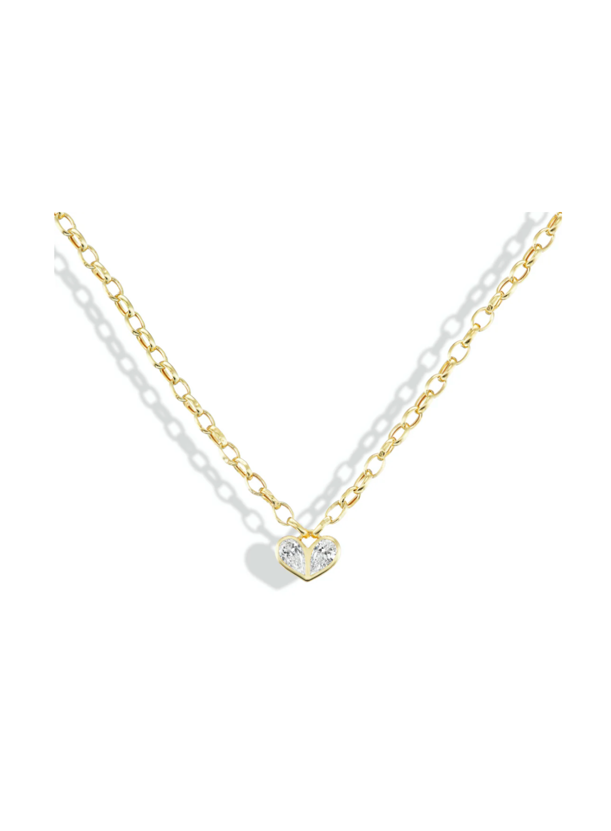 Oval Heirloom Medium Sweetheart Necklace Diamond & Diamond