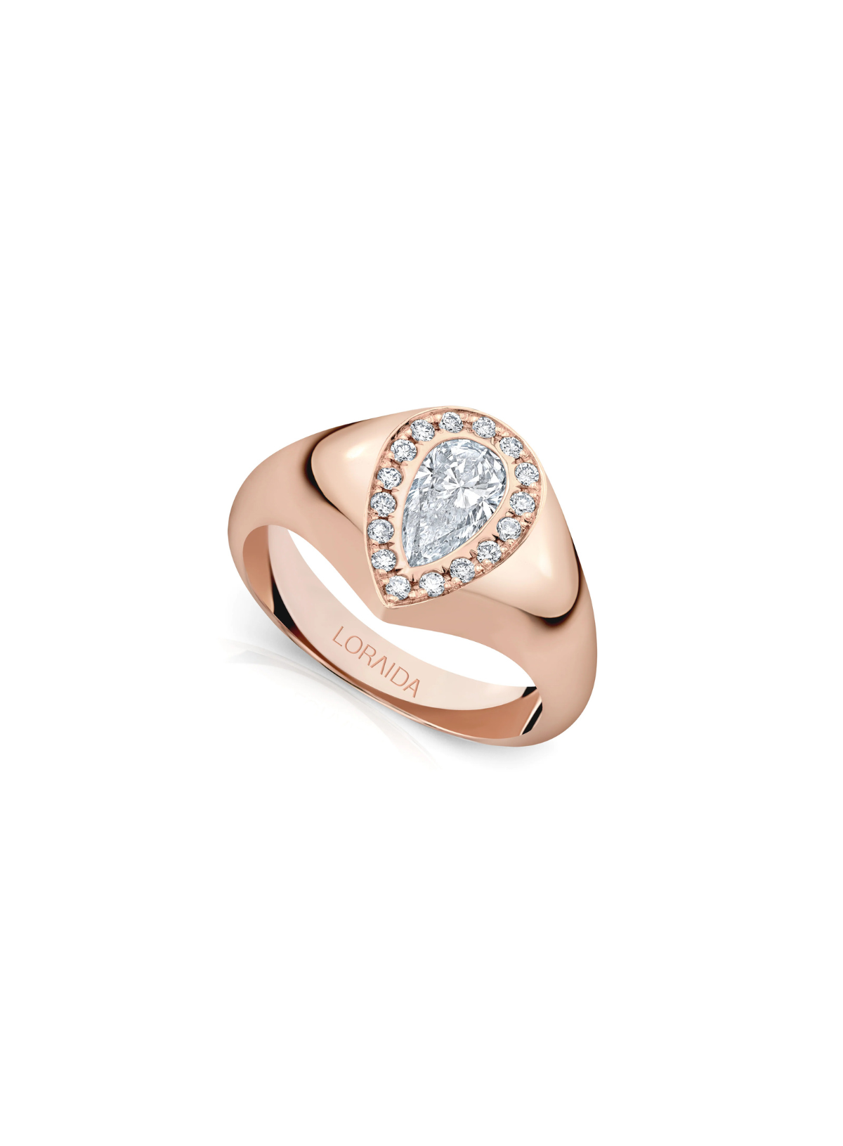 Vortex Pave Pear Signet Ring