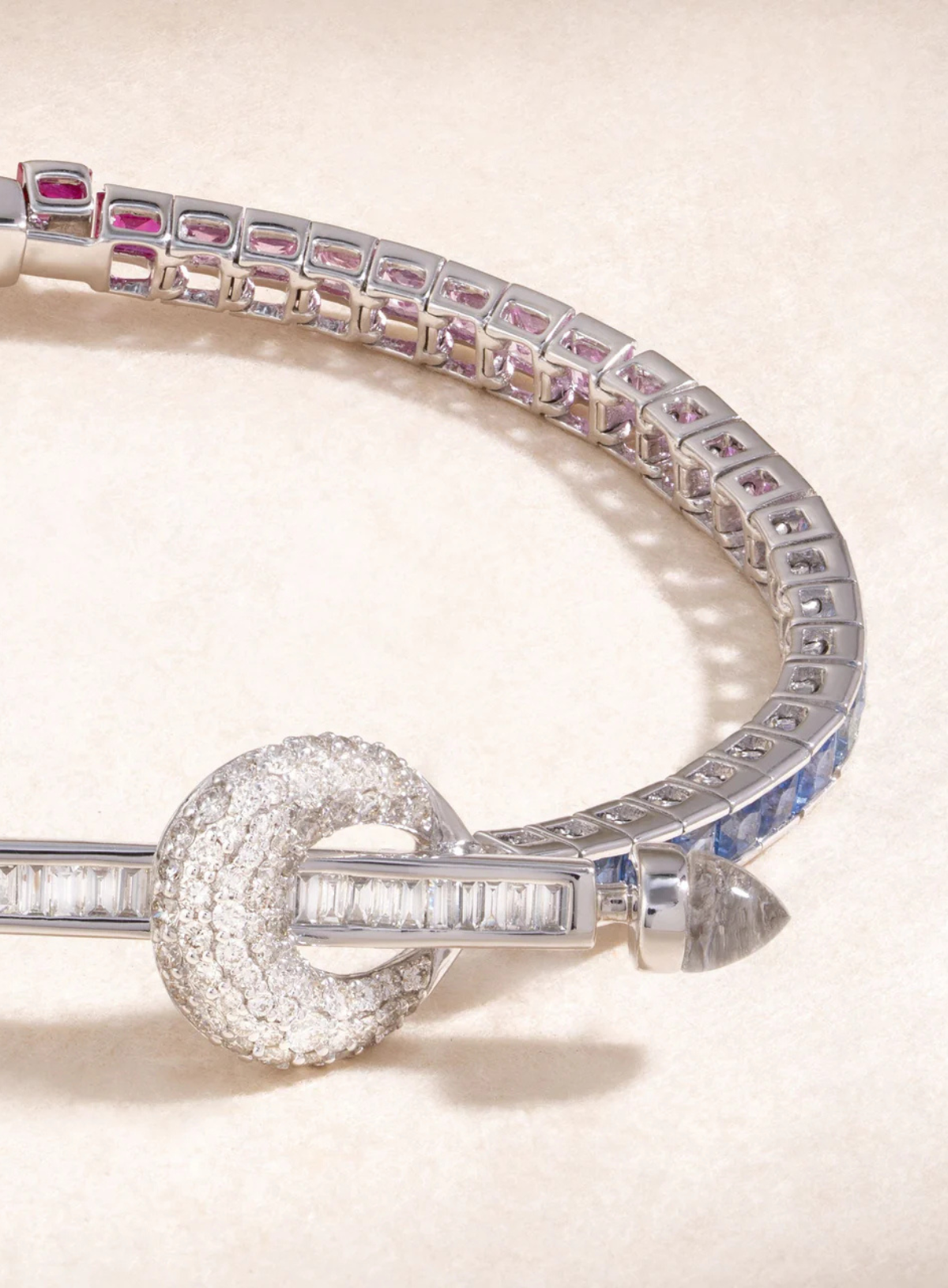 Chakra Tennis Bracelet Diamond & Rainbow Sapphire