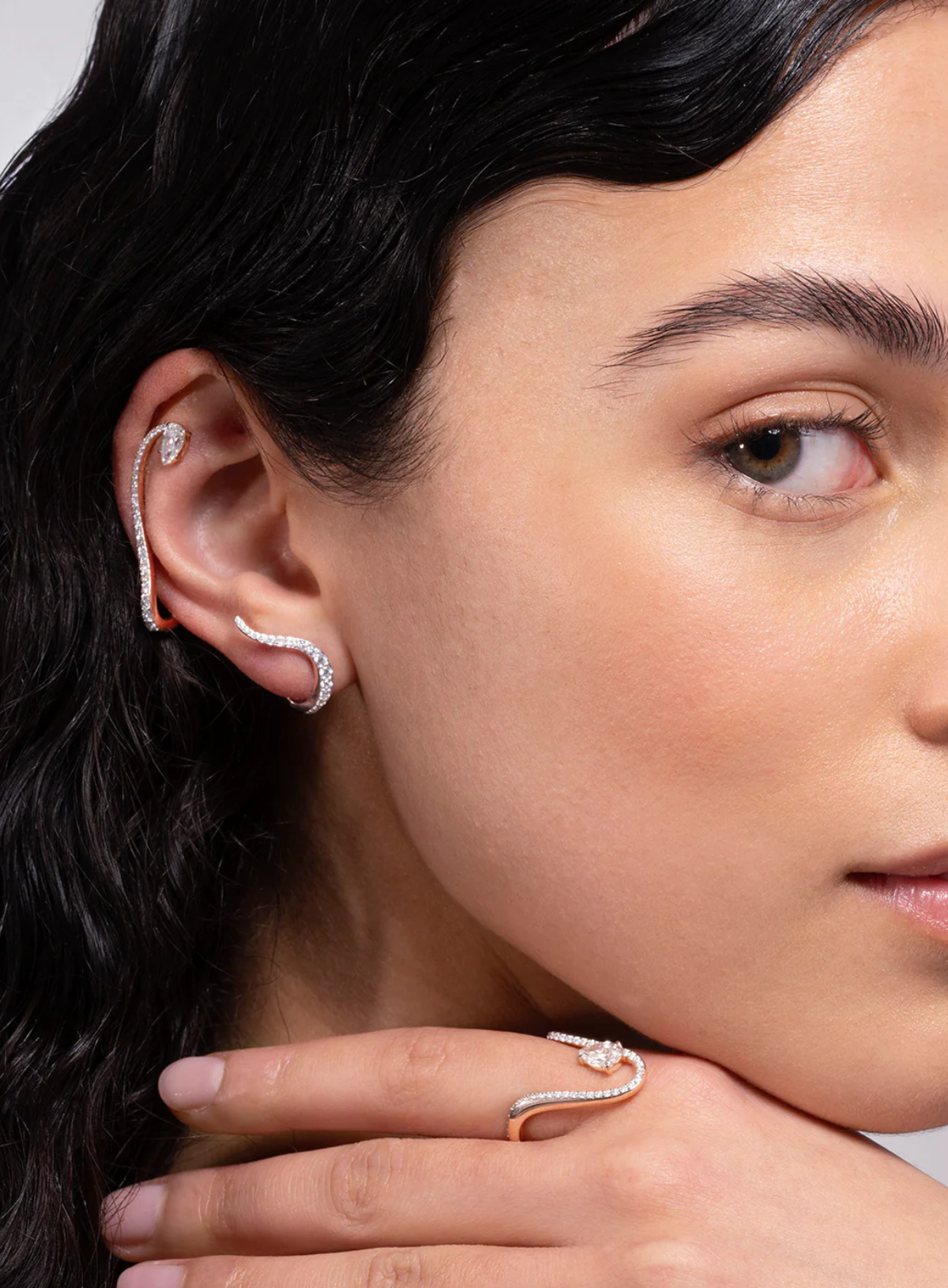 Astral Ear Jewel | Pear Diamond & Diamonds