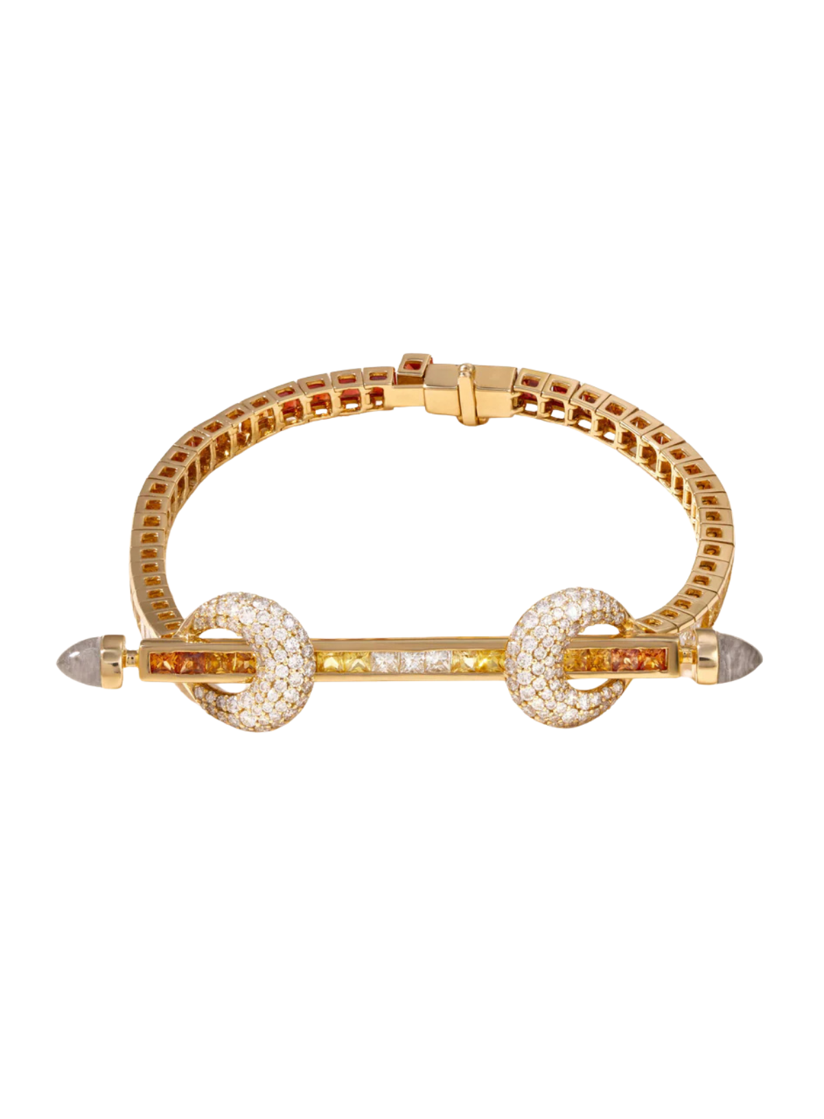Chakra Tennis Bracelet Diamond & Orange Sapphire