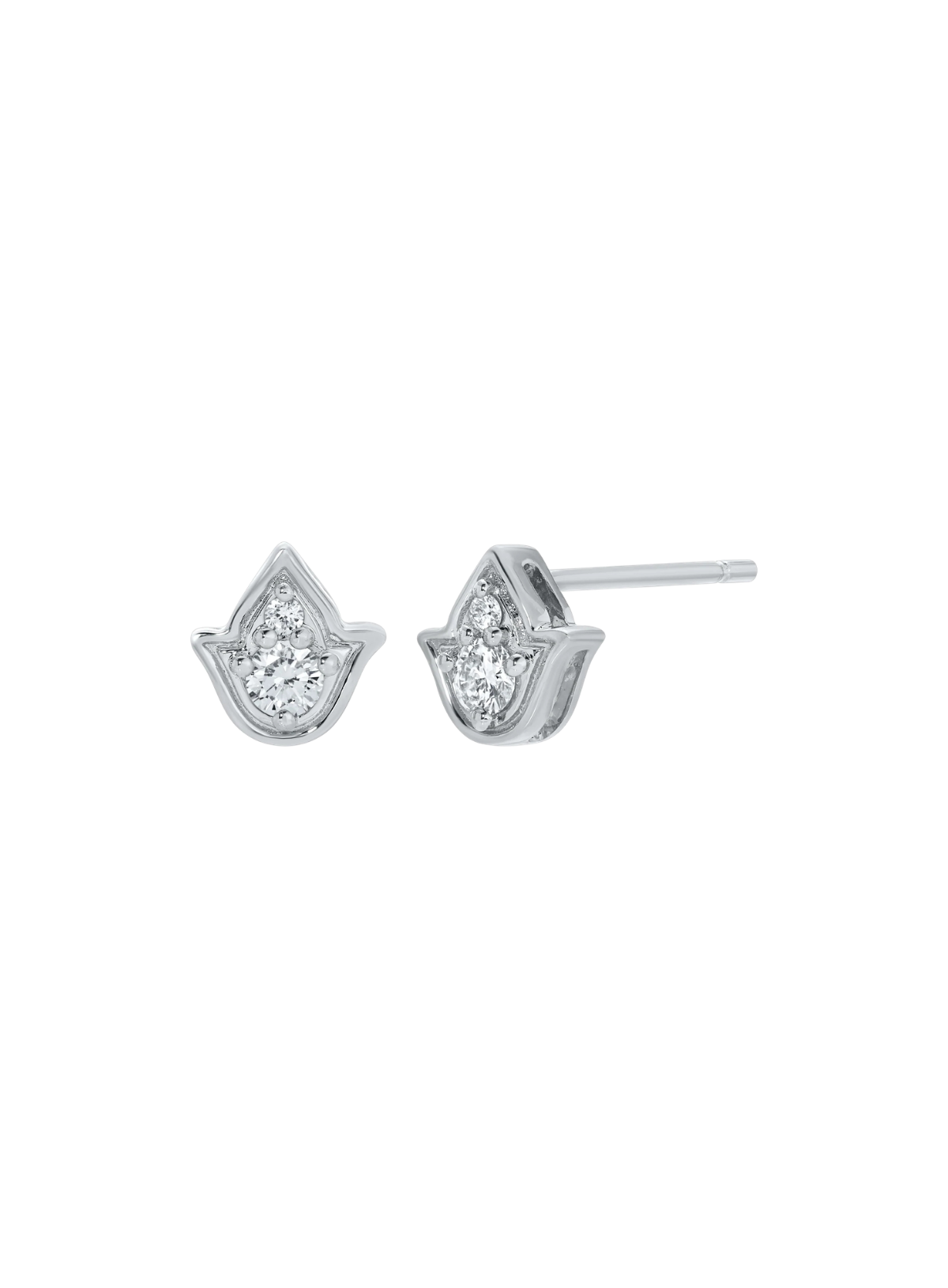 Small Diamond Tulip Stud Earrings