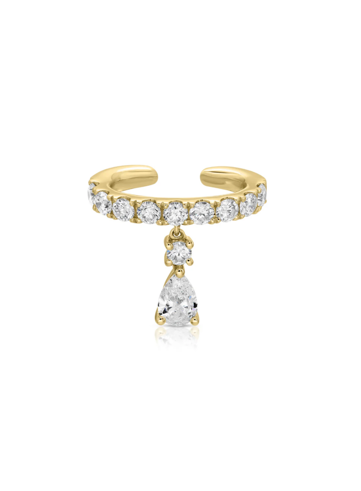 Daphne Ear Cuff with Pear Diamond Drop