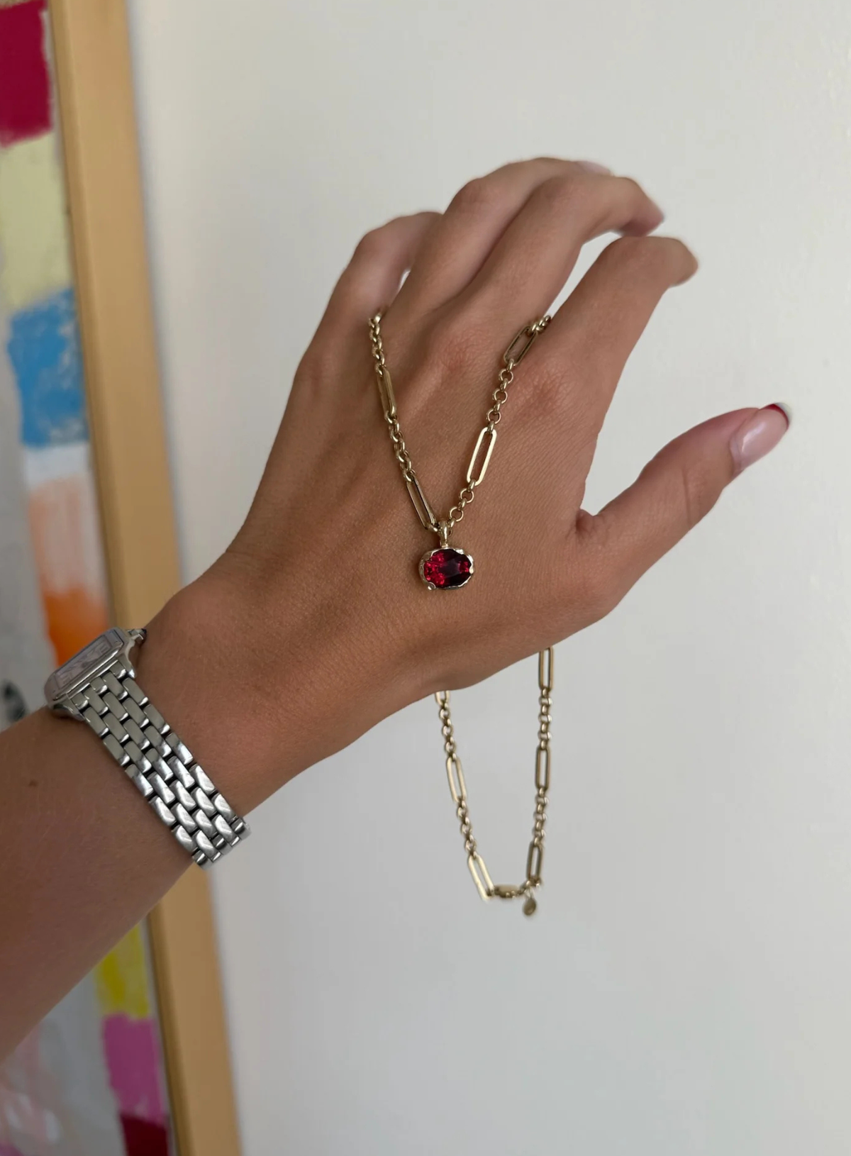 Golden Hour Charm in Red Garnet