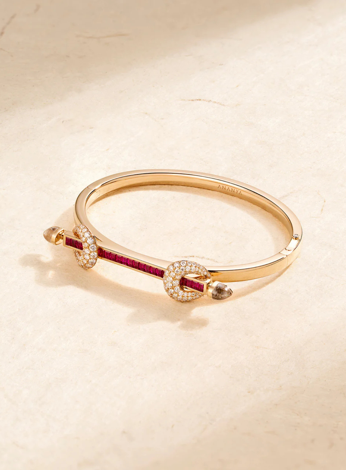 Chakra Icon Bracelet Ruby Baguette