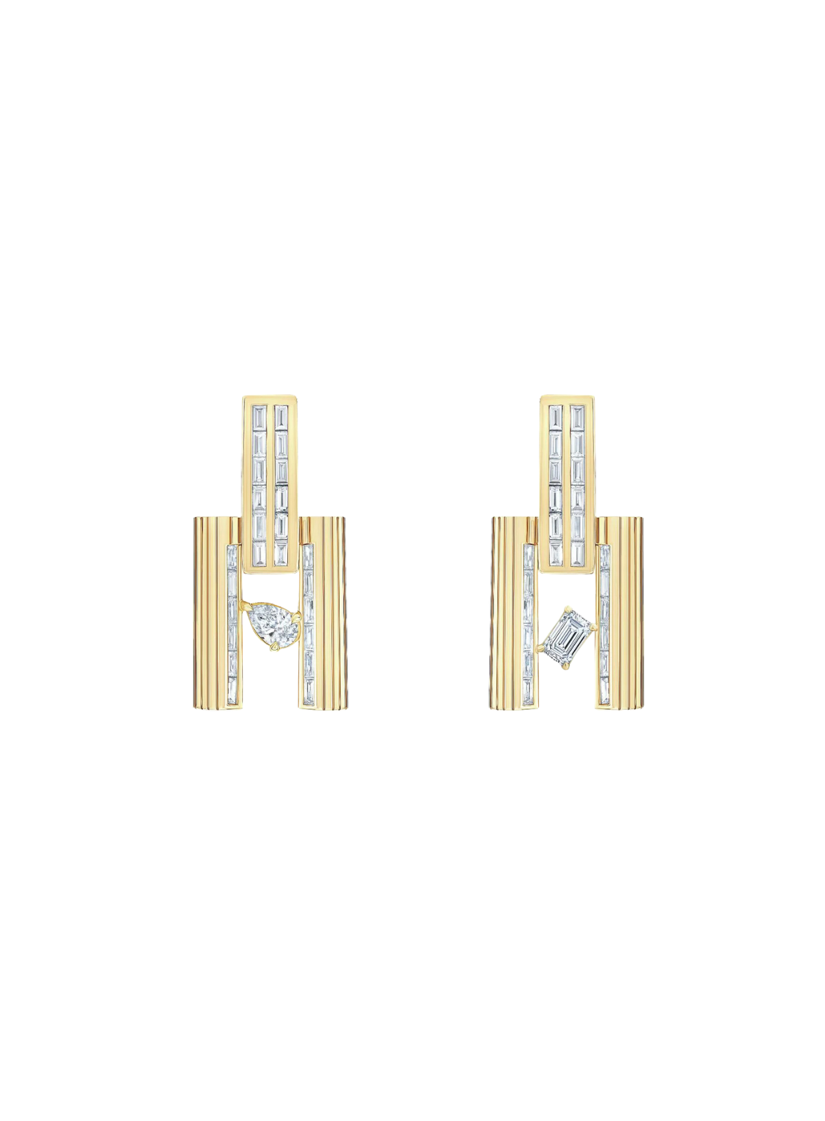 Blade Emerald & Pear Earrings