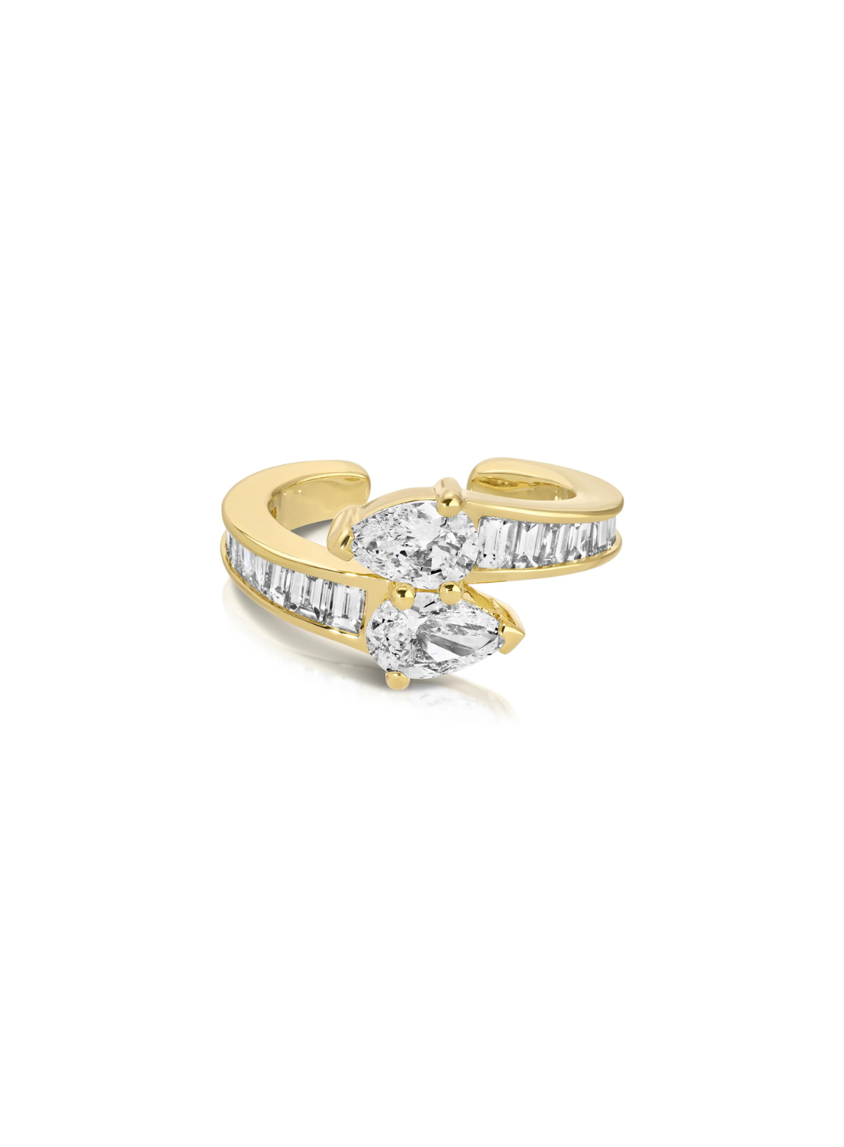 Pear Diamond Saturn Ear Cuff