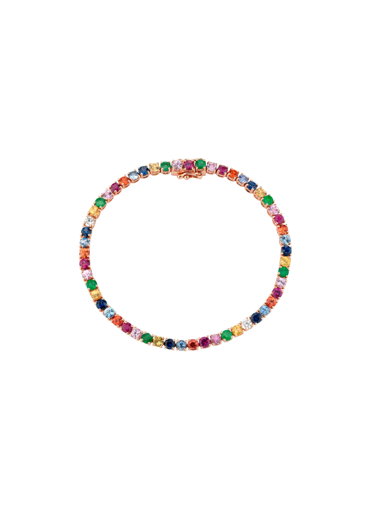 Large Multi-Coloured Fine Gemstone & Diamond Hepburn Bracelet