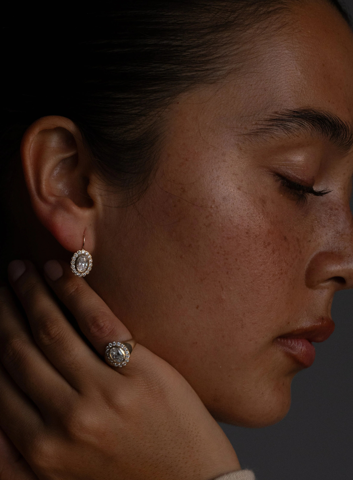 Heirloom Earrings in Snow