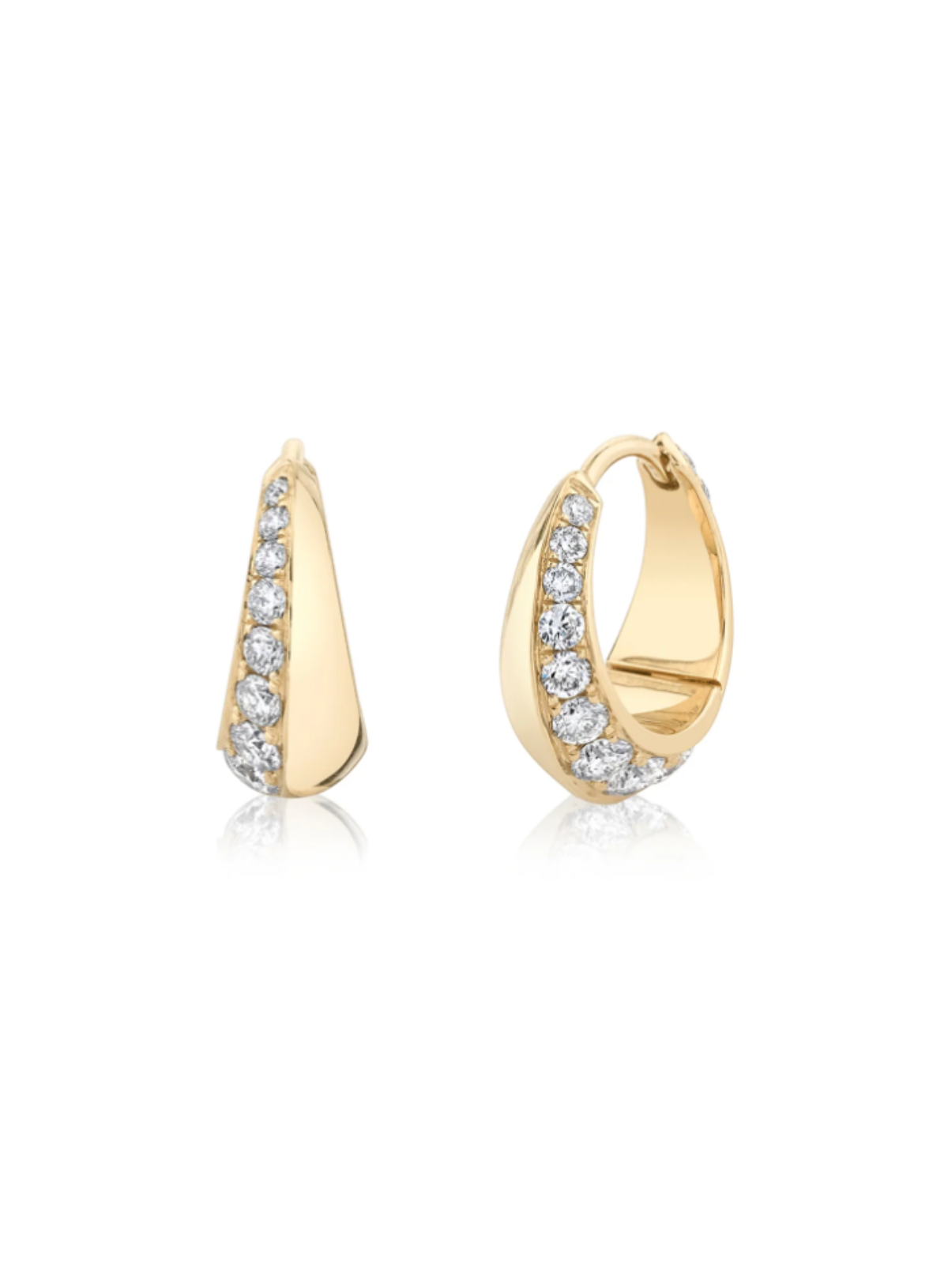 Medium Pave Cresent Hoops