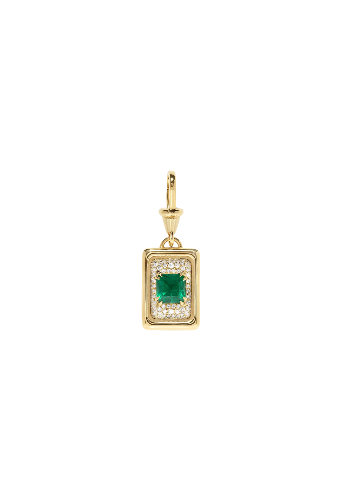 ĀZLEE x Gemfields Contour Emerald Pave Diamond Charm