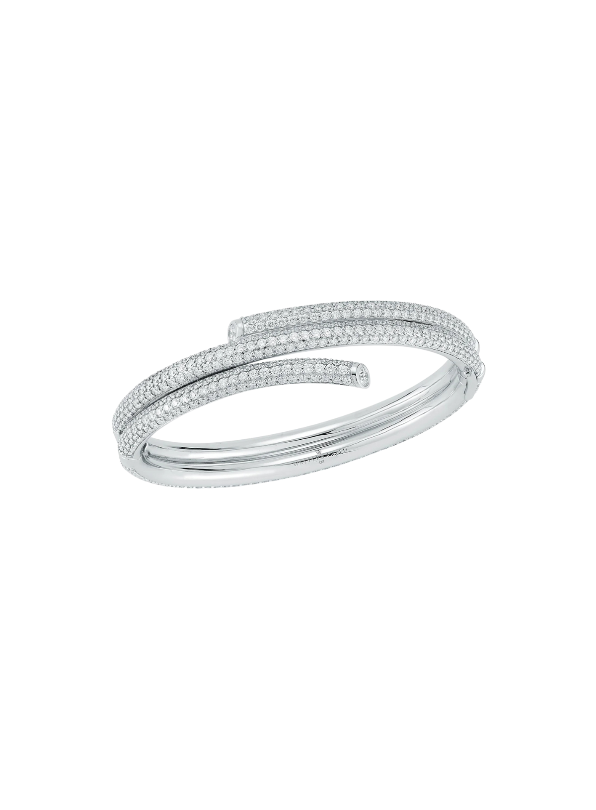 Thoby 18K White Gold Pavé Diamond Double Spiral Bracelet
