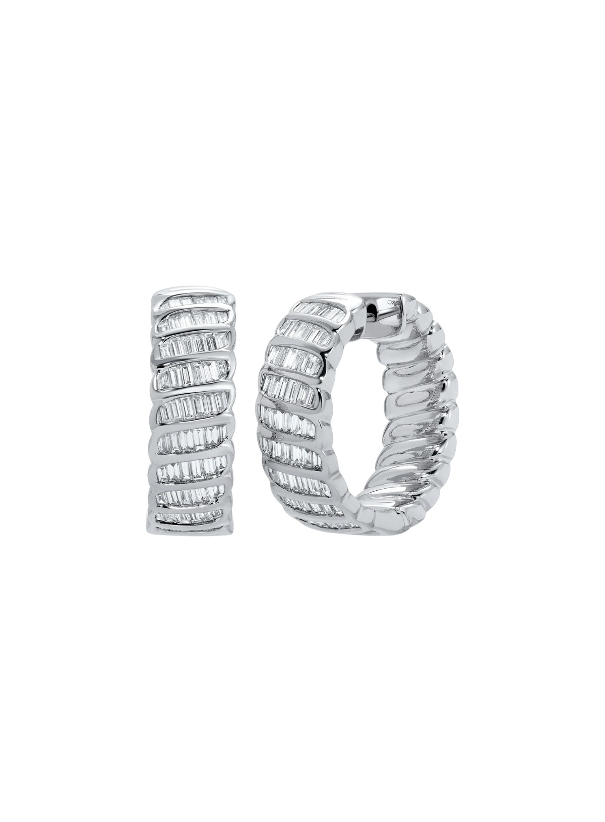Baguette Diamond Zoe Hoop Earrings