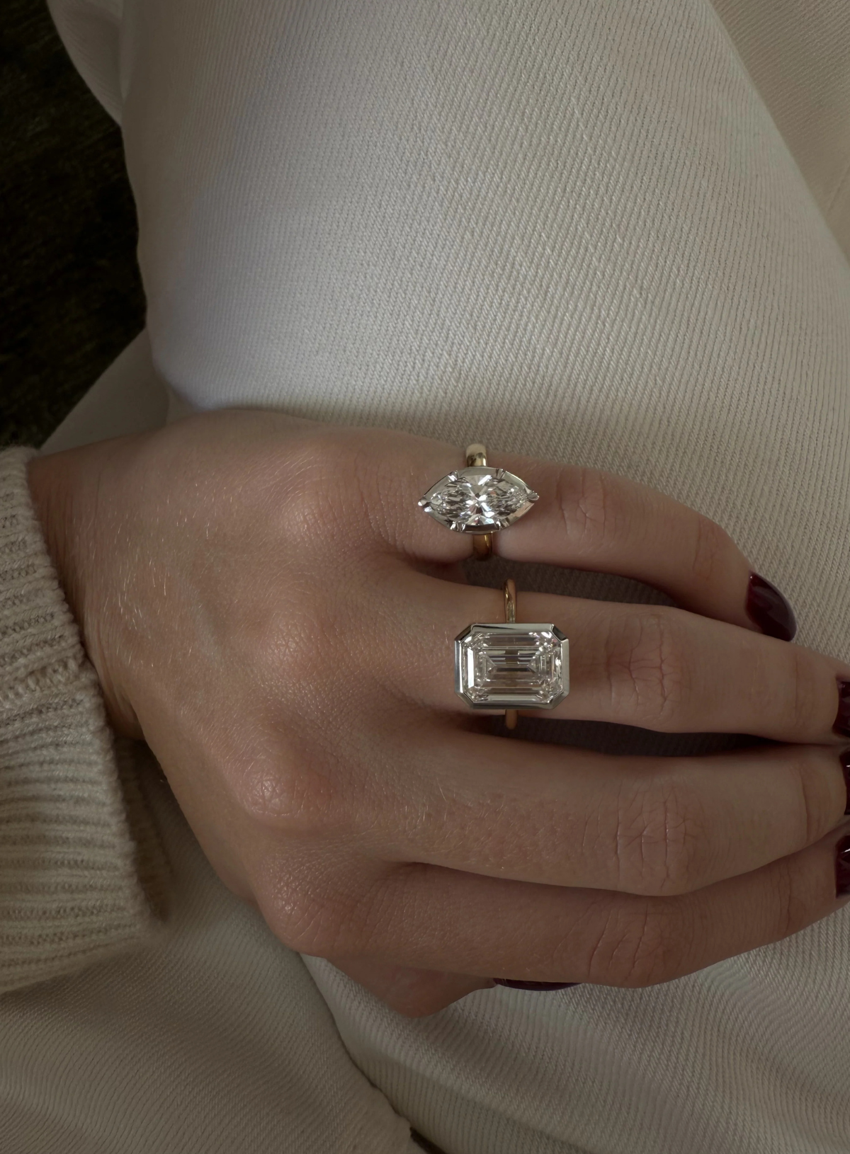 Mega Marquise Button Back Ring
