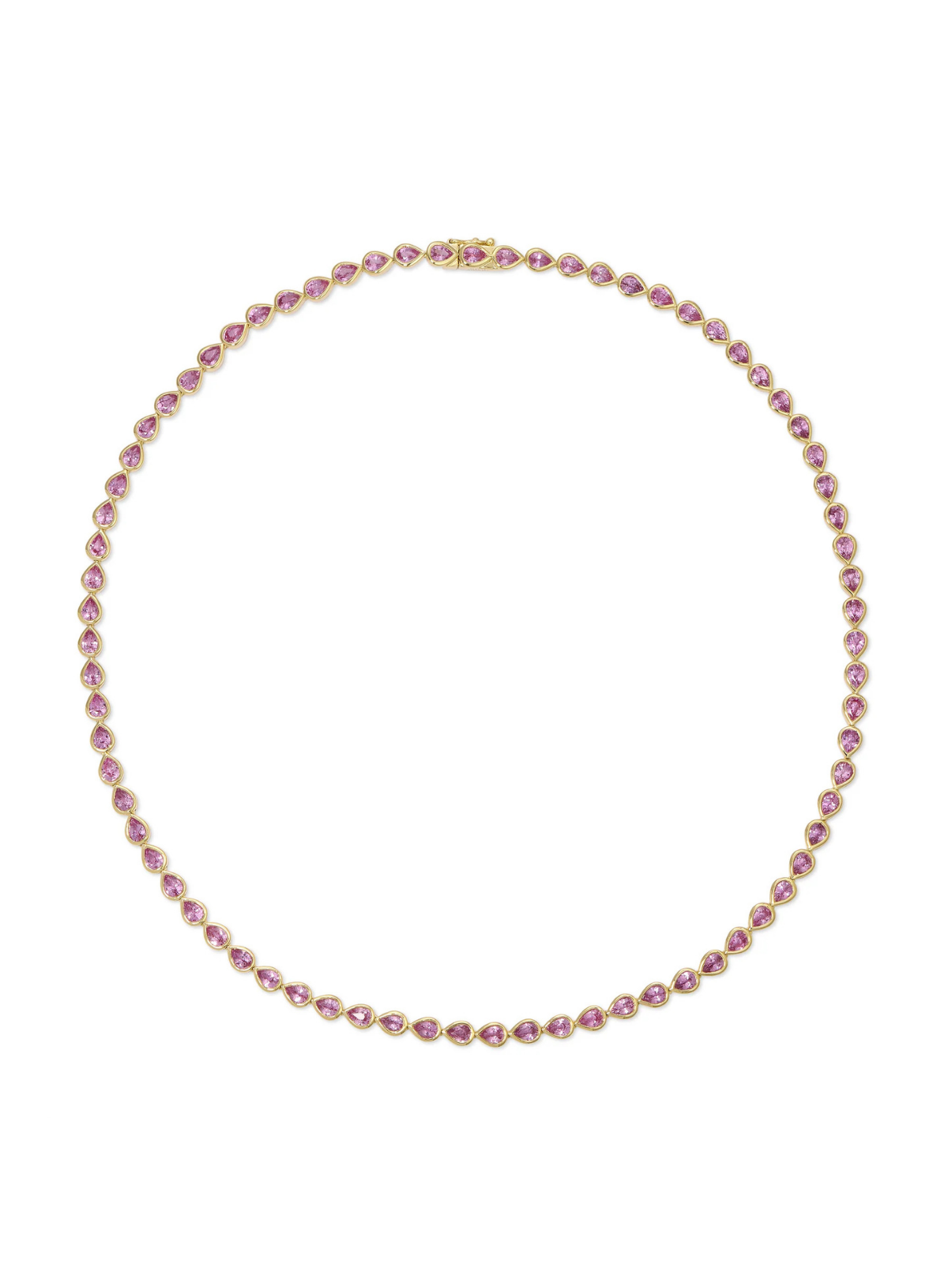 Bezeled Pear Shape Pink Sapphire Choker