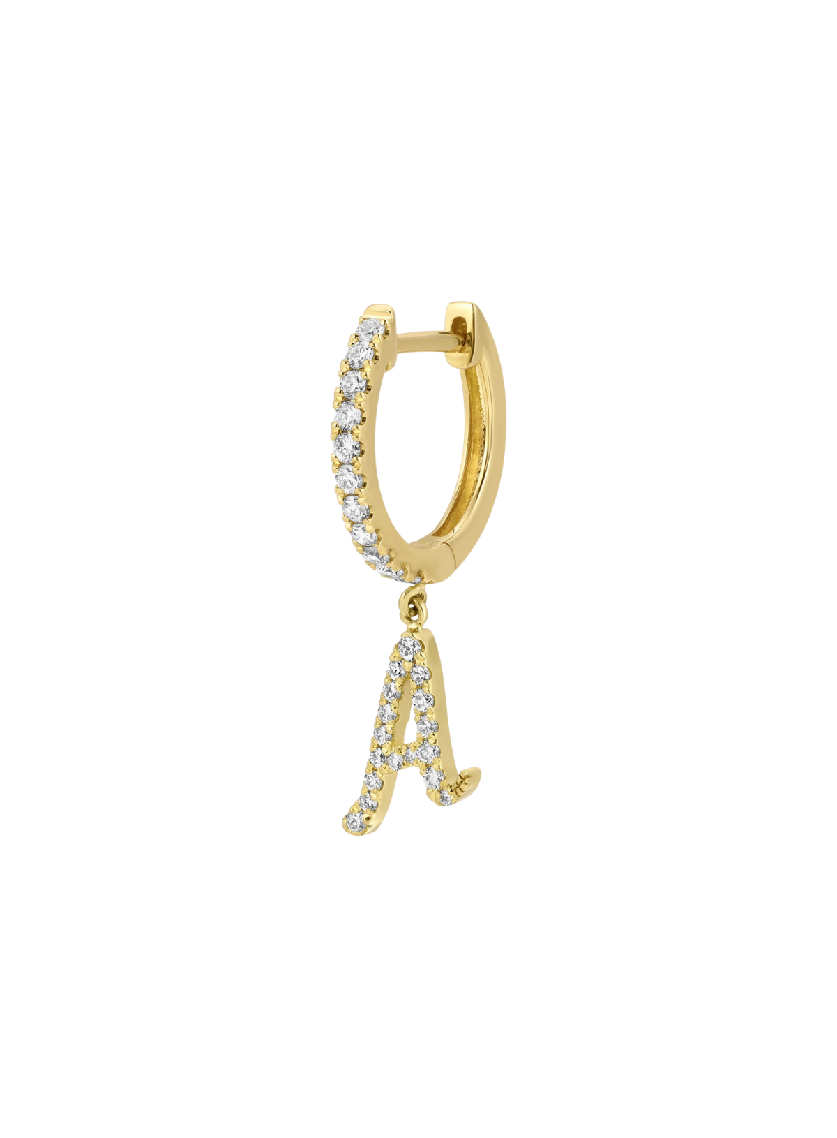 Diamond Initial Huggie Earring