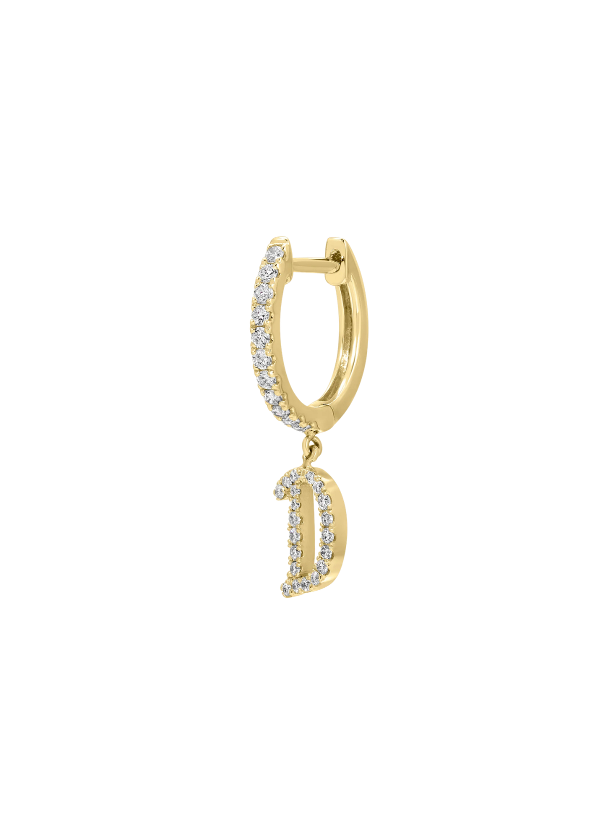 Diamond Initial Huggie Earring